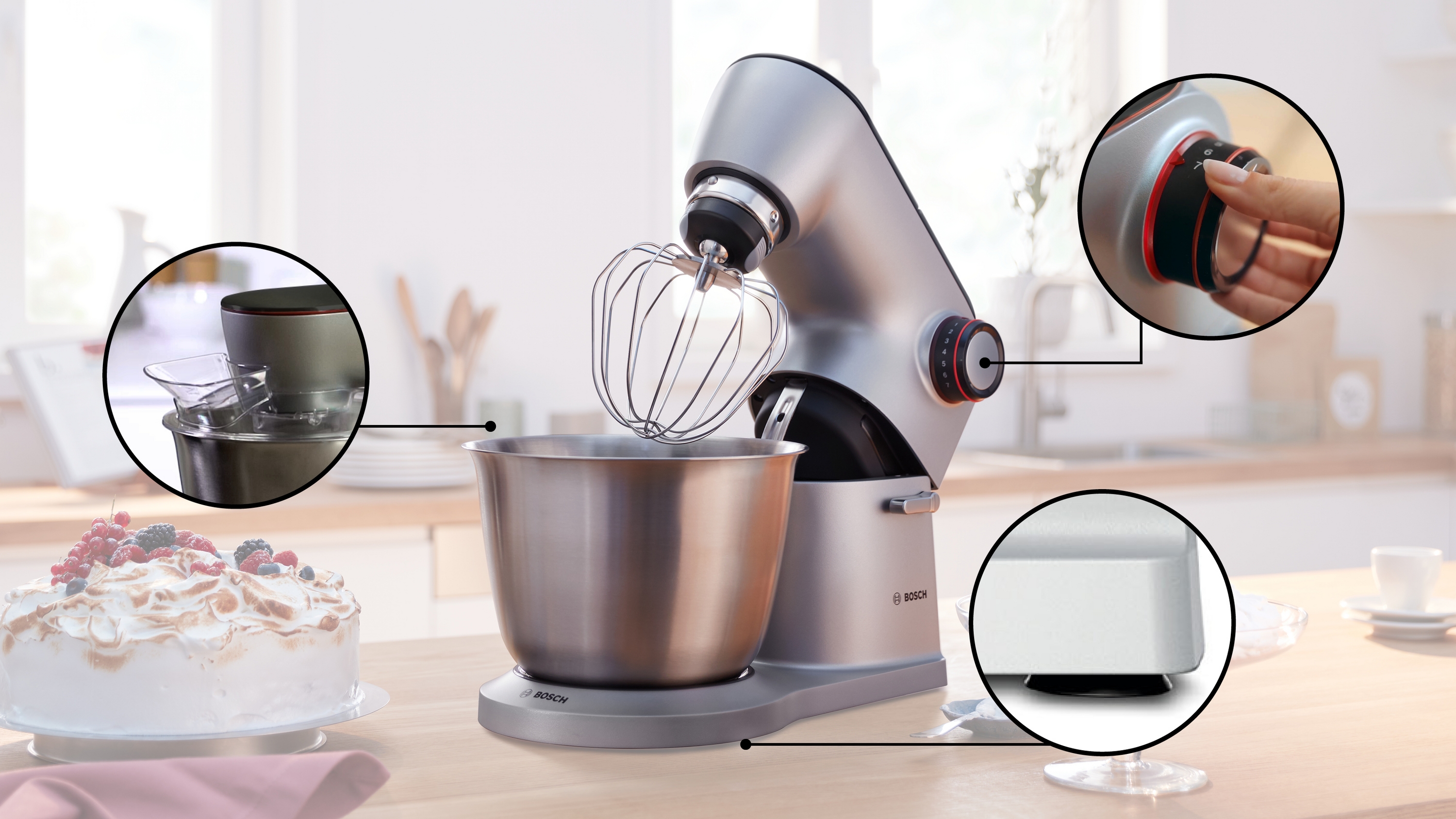 Series 8, Kitchen machine, OptiMUM, 1400 W, Silver, Black, MUM9B34S27