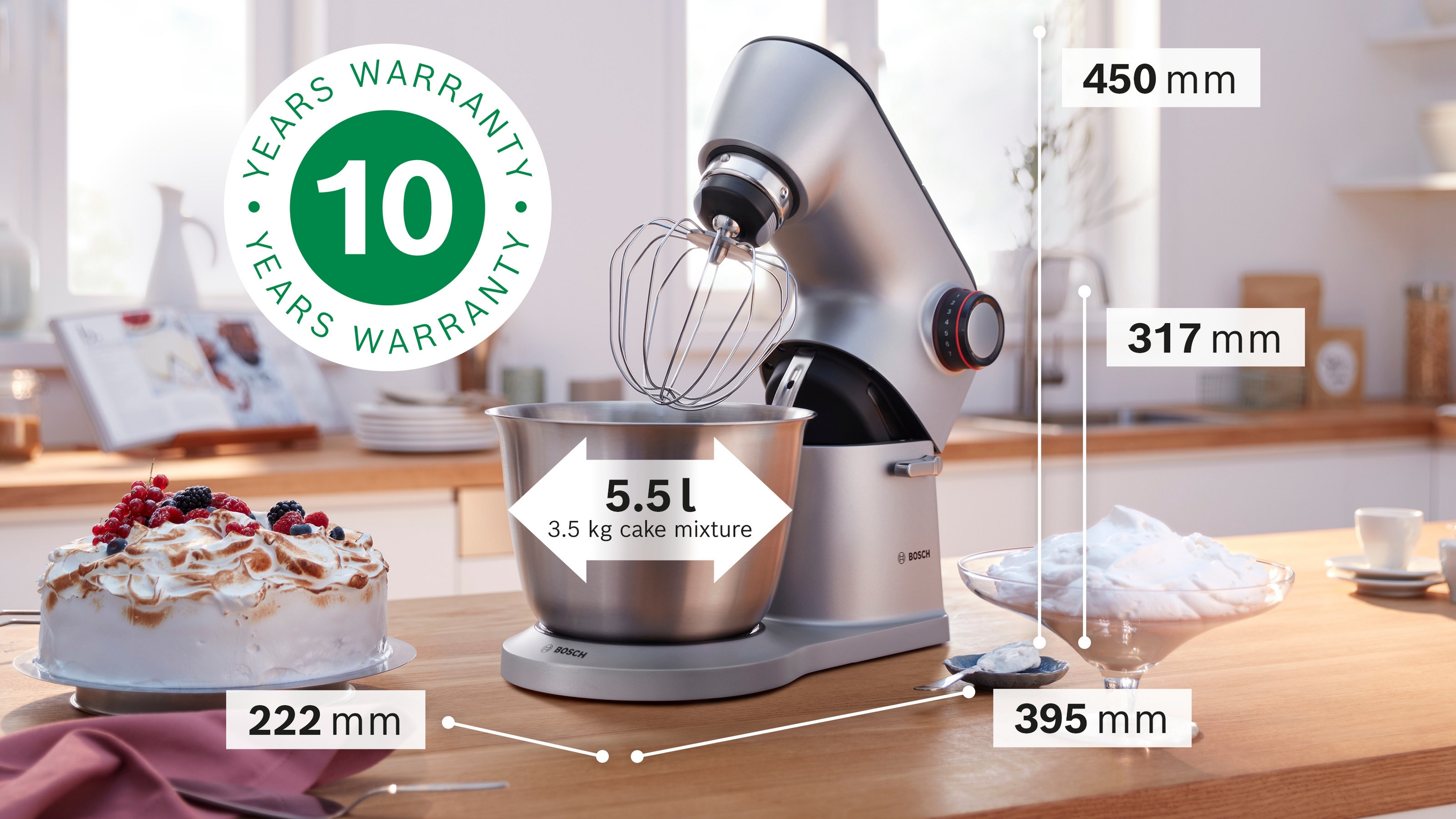 Series 8, Kitchen machine, OptiMUM, 1400 W, Silver, Black, MUM9B34S27