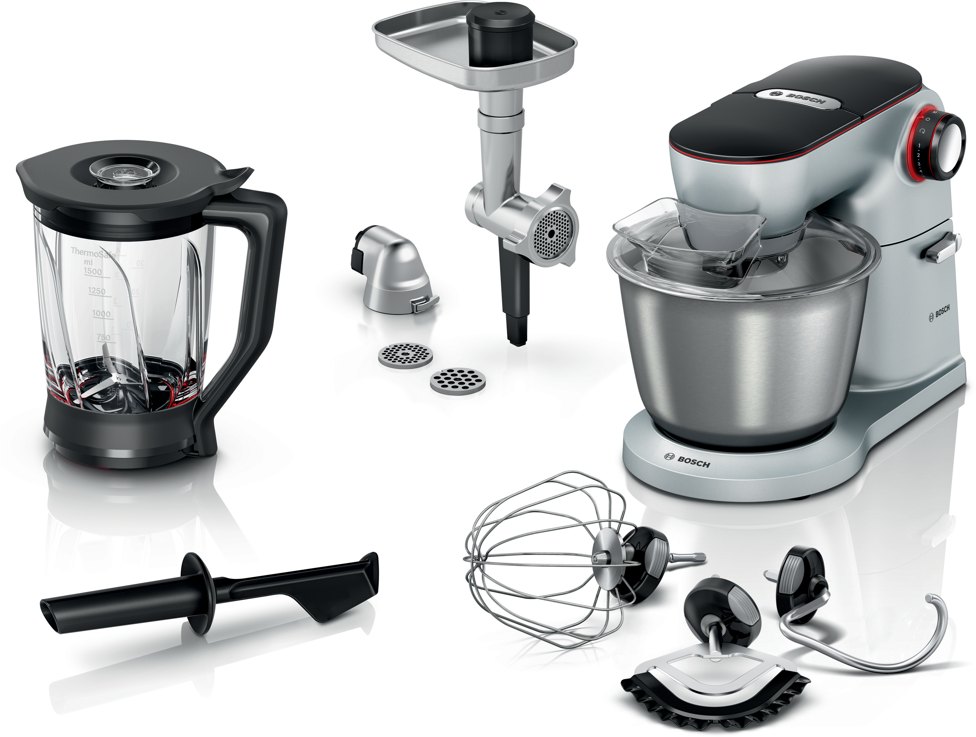 Series 8, Kitchen machine, OptiMUM, 1400 W, Silver, Black, MUM9B34S27