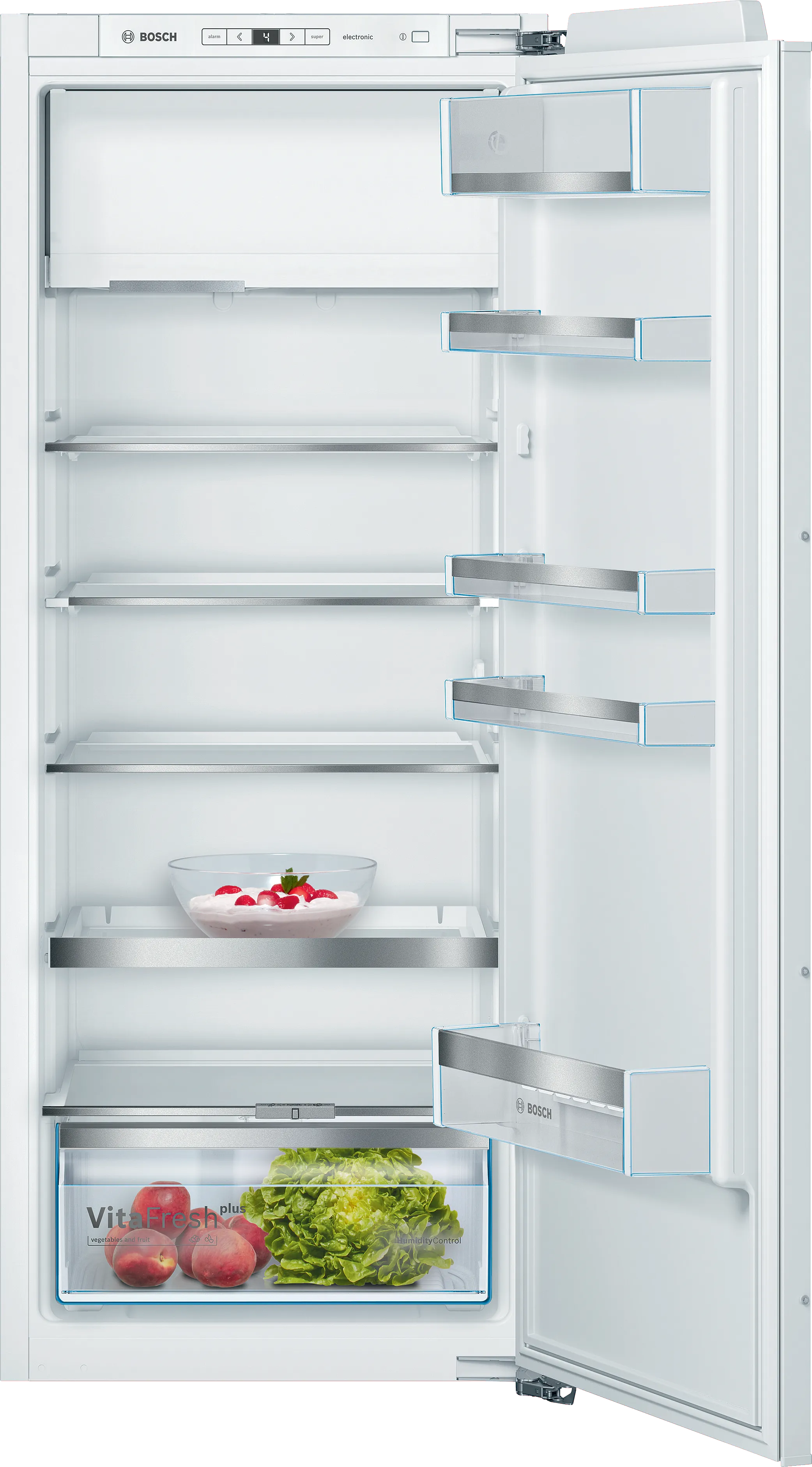 Series 6, built-in fridge with freezer section, 140 x 56 cm, flat hinge, KIL52AFE0