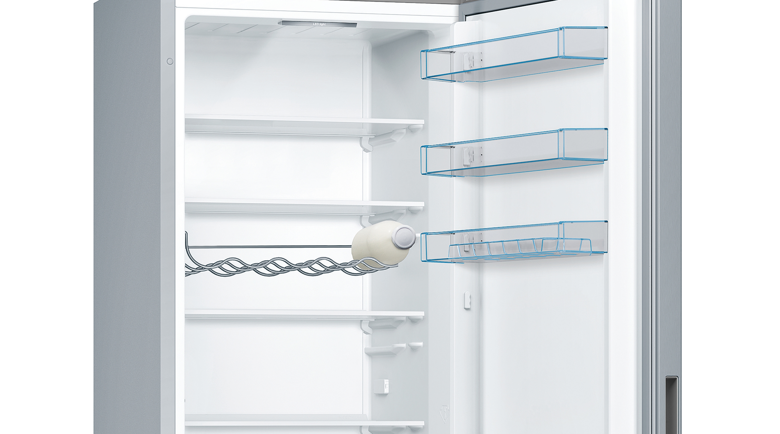 Serija 4, Samostojeći frižider sa zamrzivačem dole, 201 x 60 cm, Izgled nerđajućeg čelika, KGV39VLEA