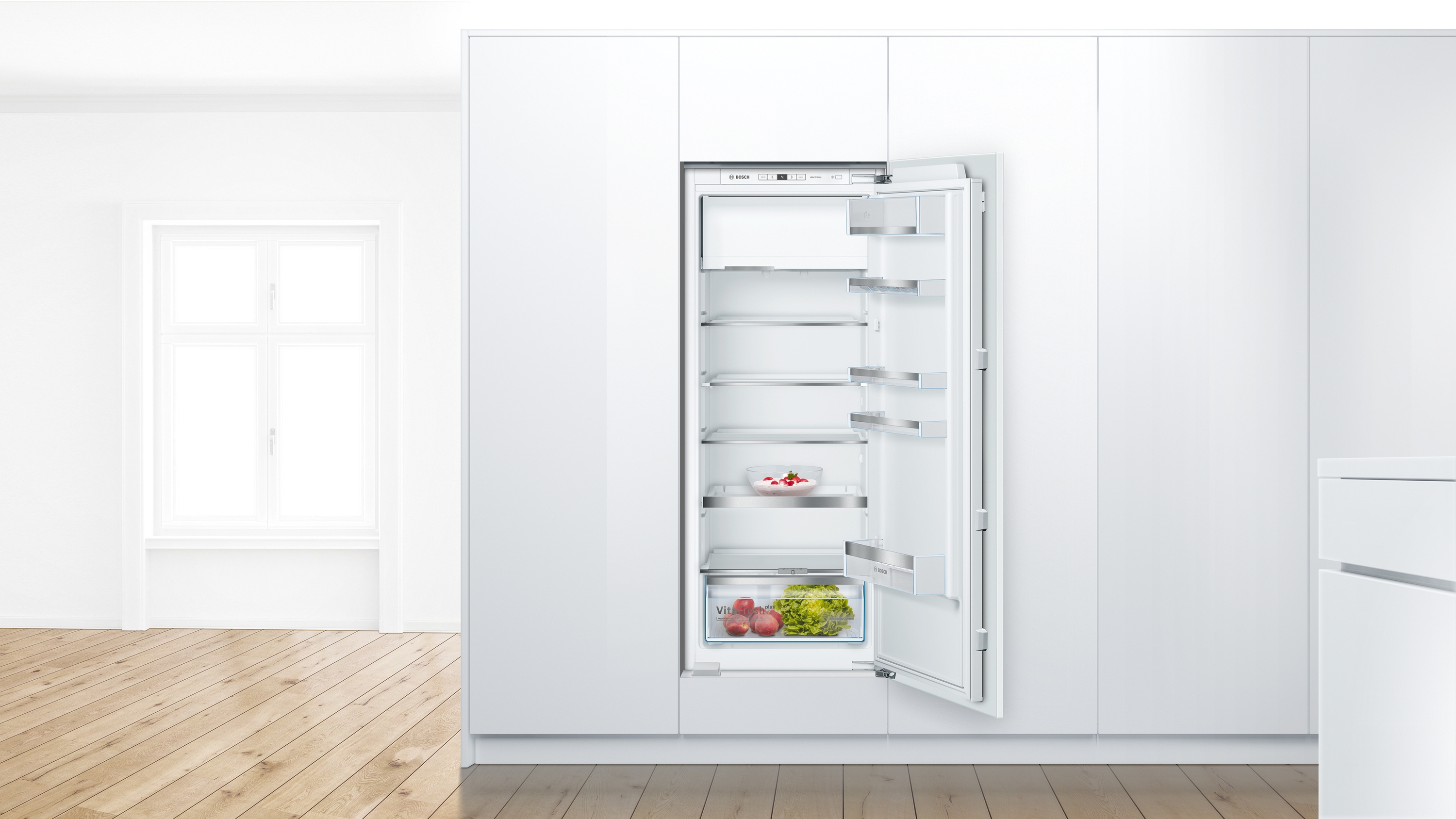 Series 6, built-in fridge with freezer section, 140 x 56 cm, flat hinge, KIL52AFE0