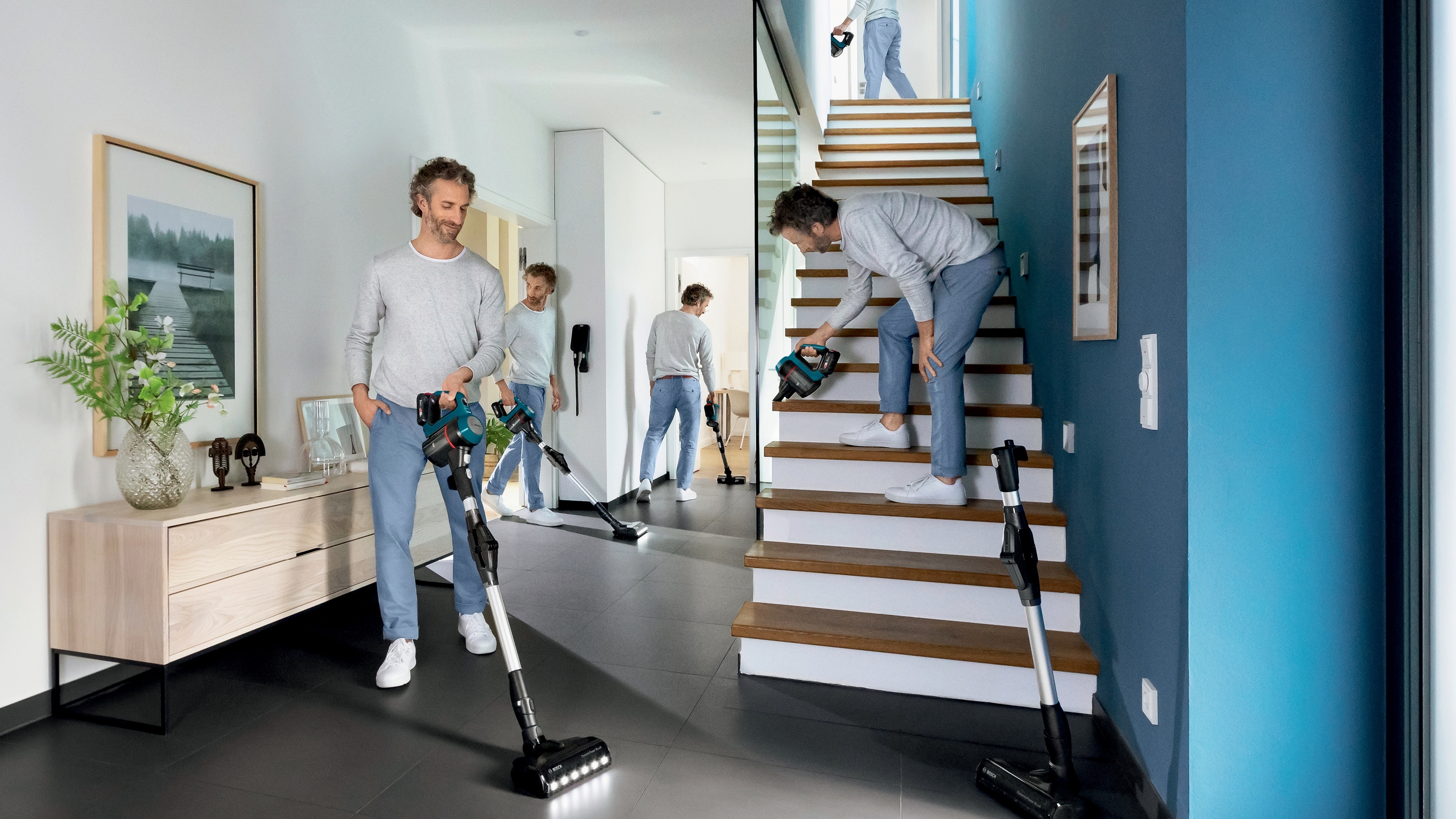 Rechargeable vacuum cleaner, Unlimited 7, Blue, BSS71125AH