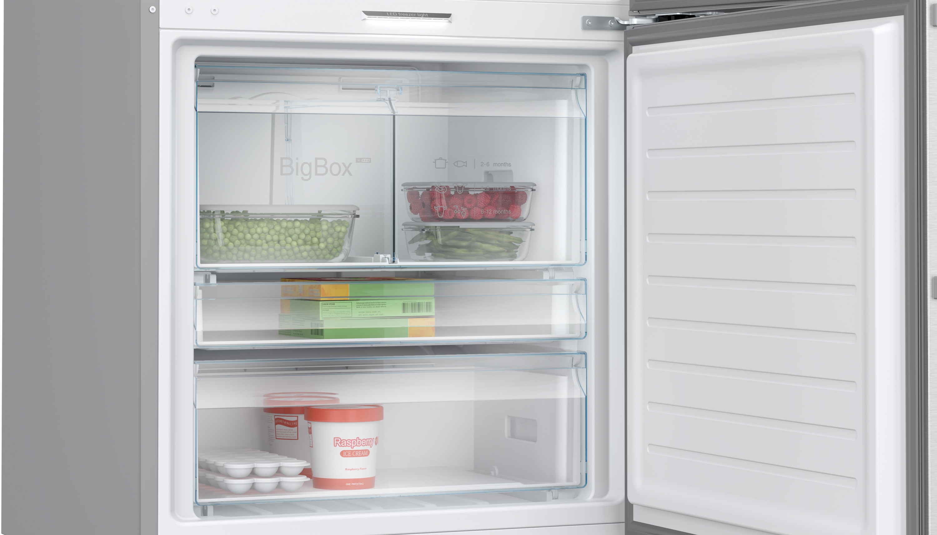 Series 8, free-standing fridge-freezer with freezer at bottom, 186 x 75 cm, Stainless steel (with anti-fingerprint), KGP76AIC0N