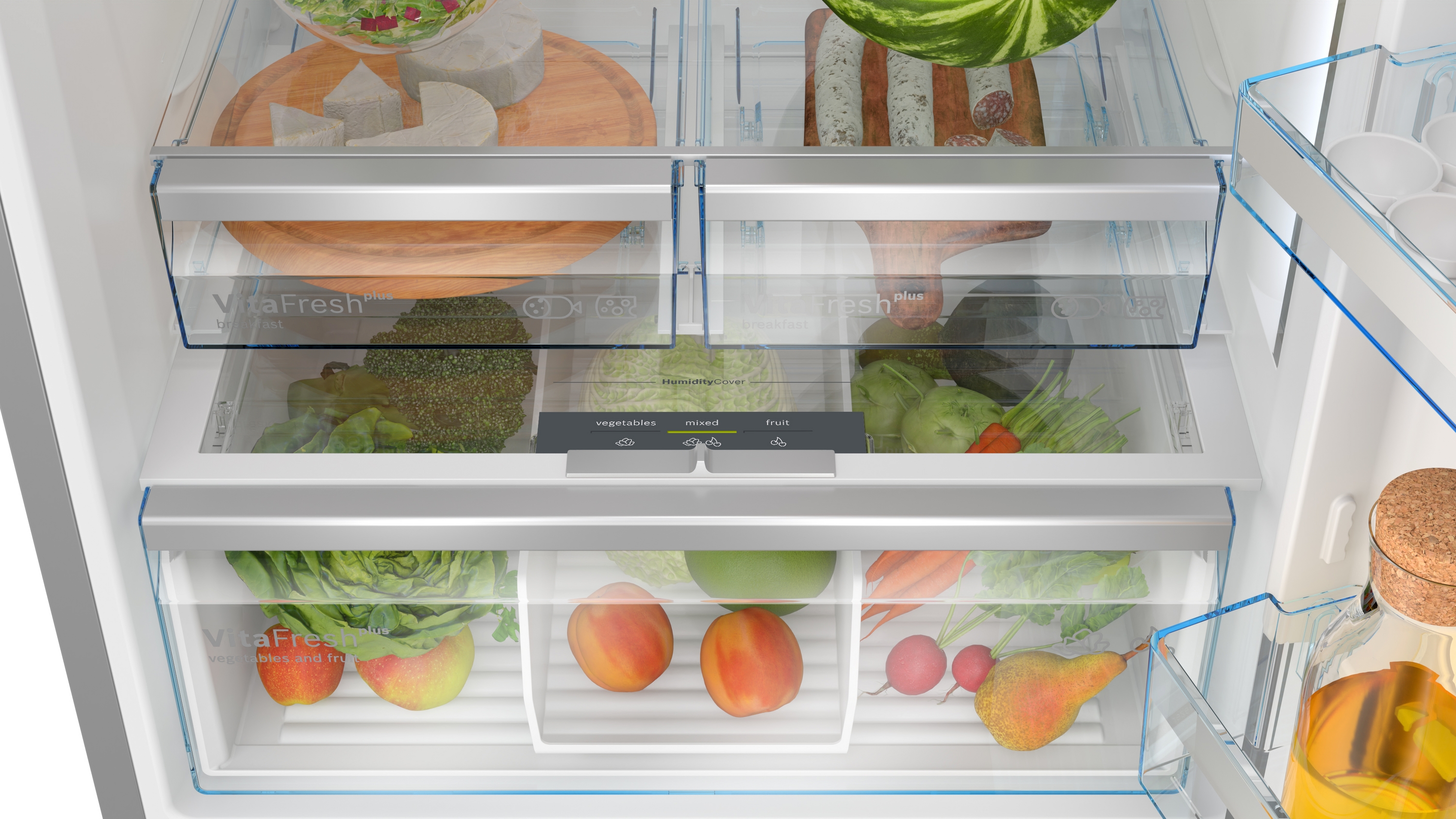 Series 8, free-standing fridge-freezer with freezer at bottom, 186 x 75 cm, Stainless steel (with anti-fingerprint), KGP76AIC0N