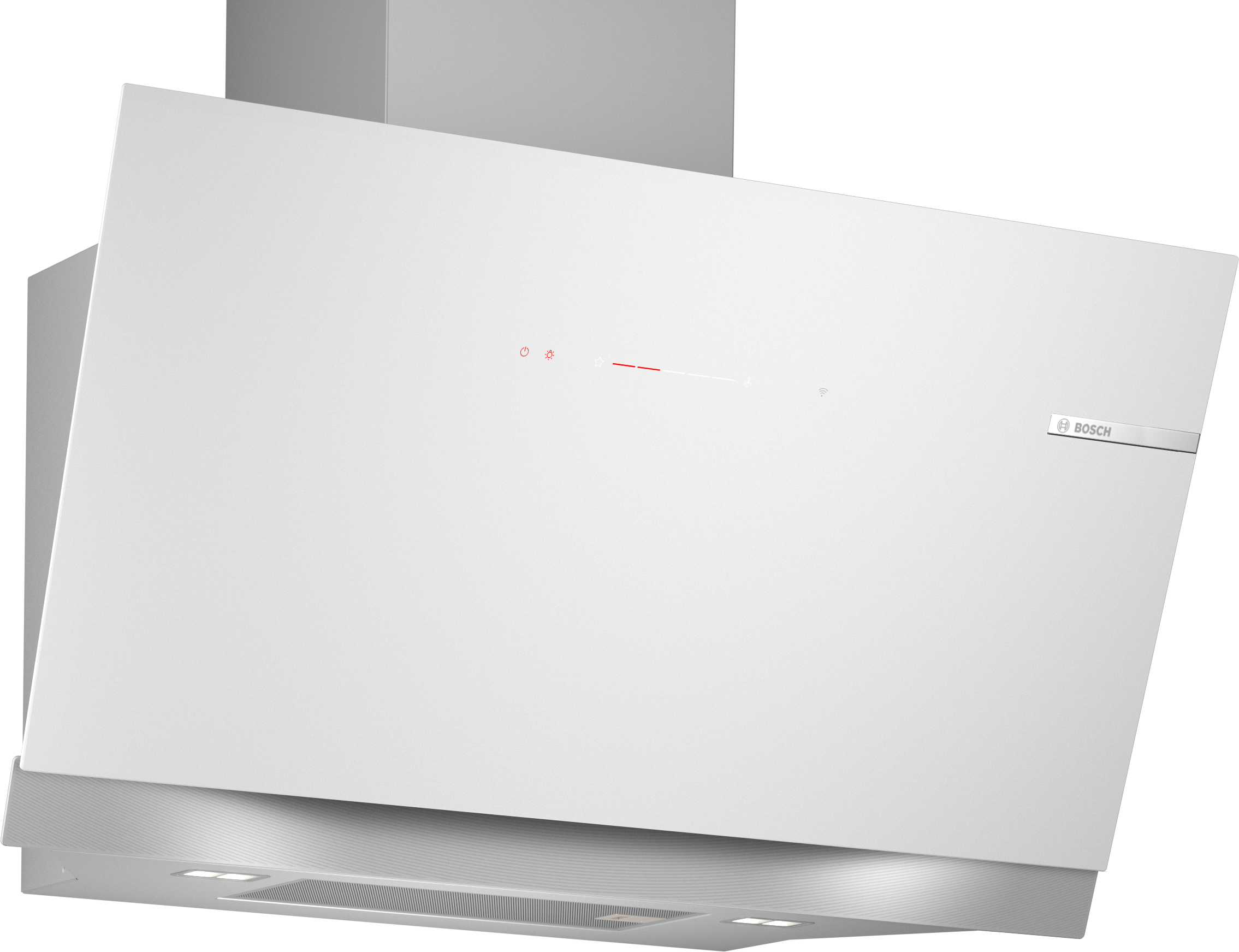 Series 8, wall-mounted cooker hood, 90 cm, clear glass white printed, DWK91LT20