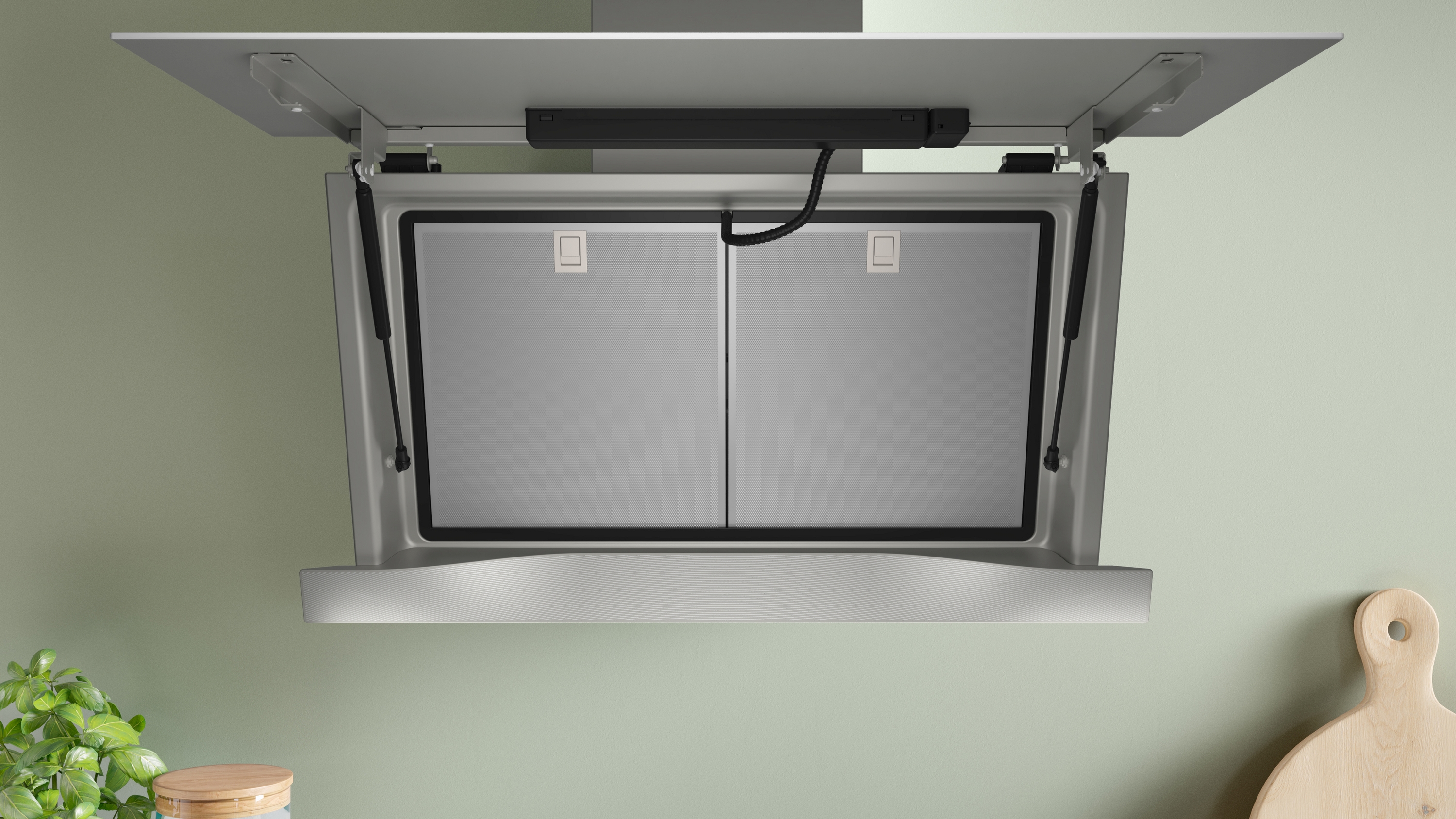 Series 8, wall-mounted cooker hood, 90 cm, clear glass white printed, DWK91LT20