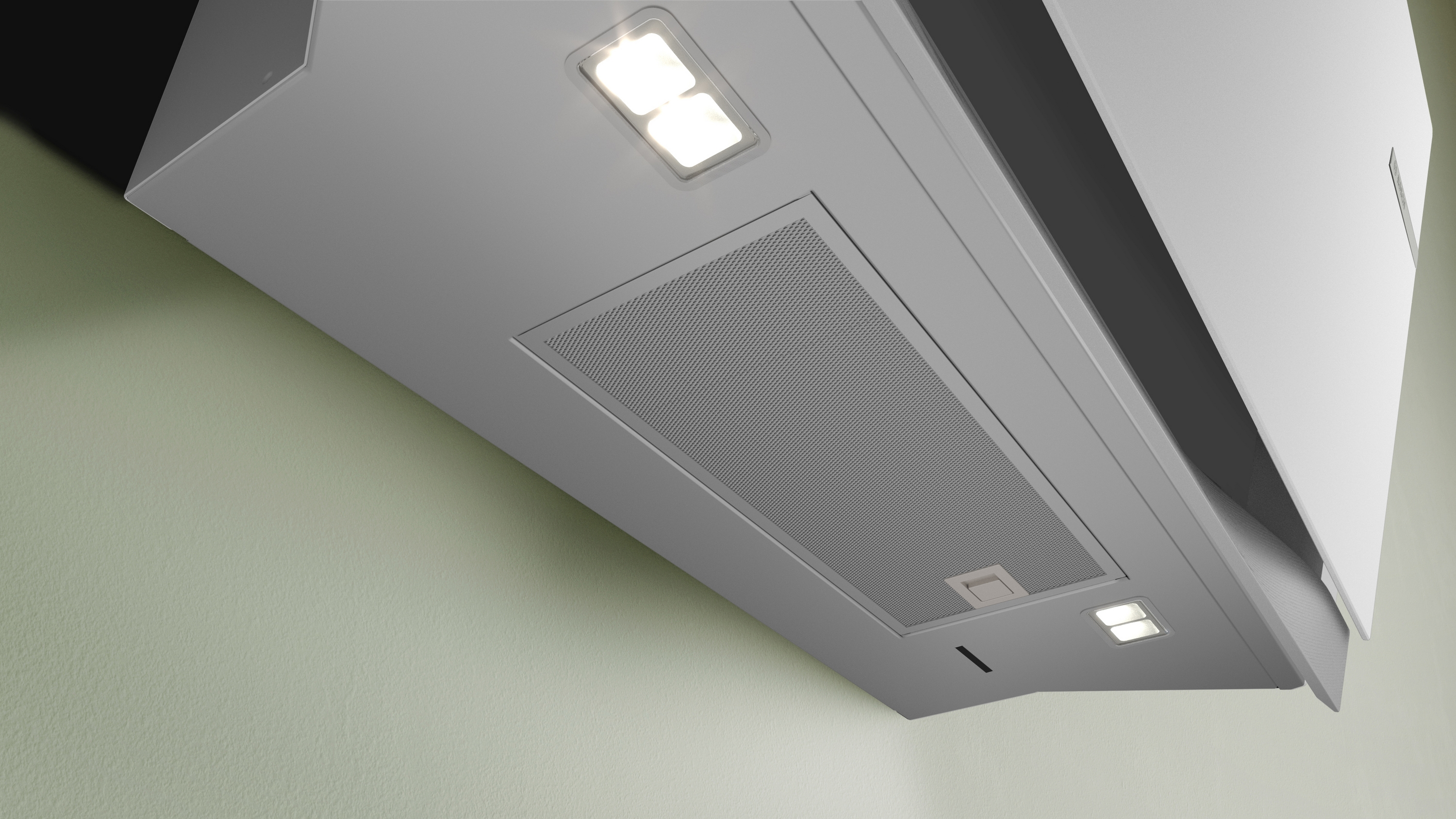 Series 8, wall-mounted cooker hood, 90 cm, clear glass white printed, DWK91LT20