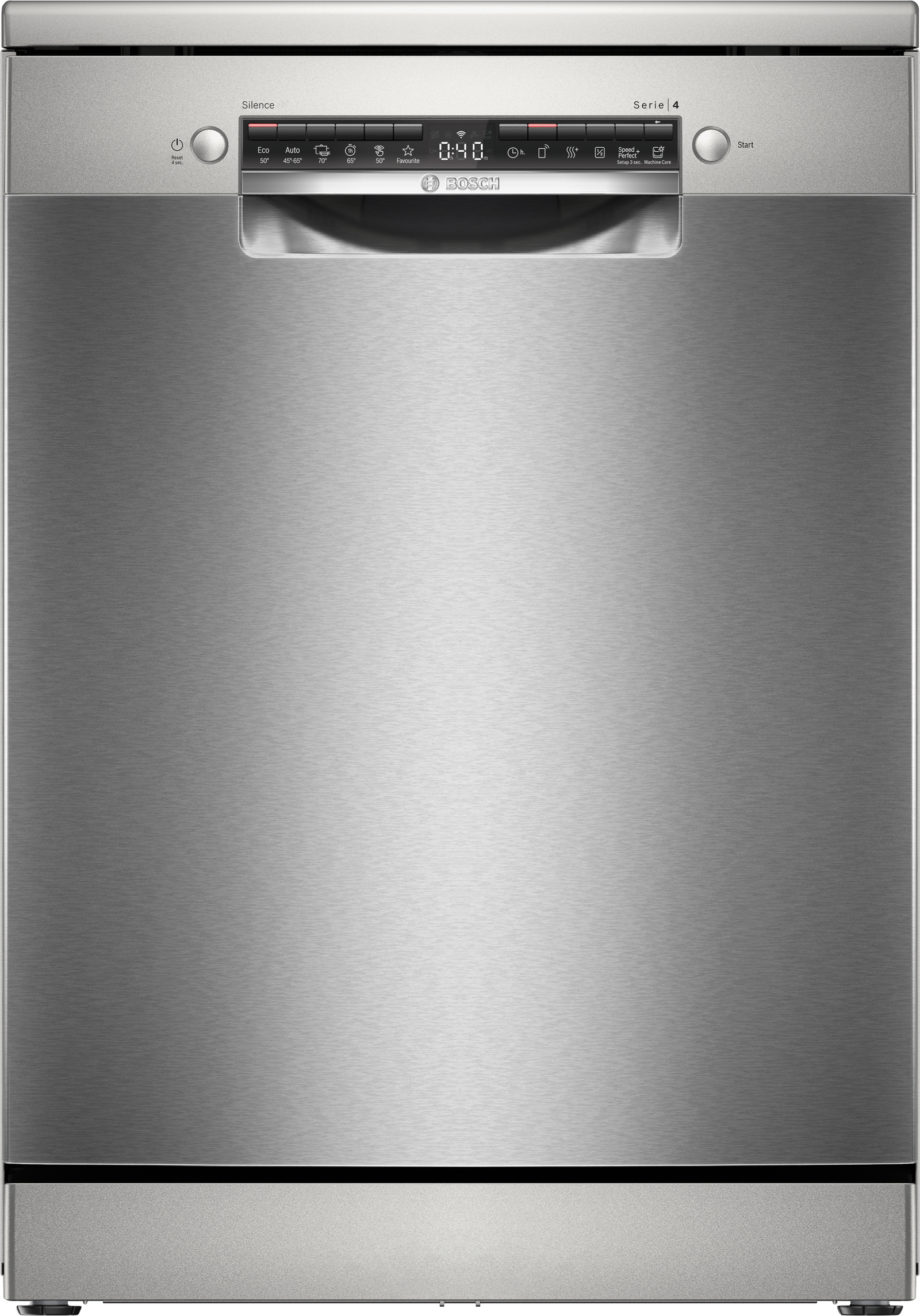 Serija 4, Samostojeća mašina za pranje sudova, 60 cm, Nerđajući čelik, SMS4HTI00E