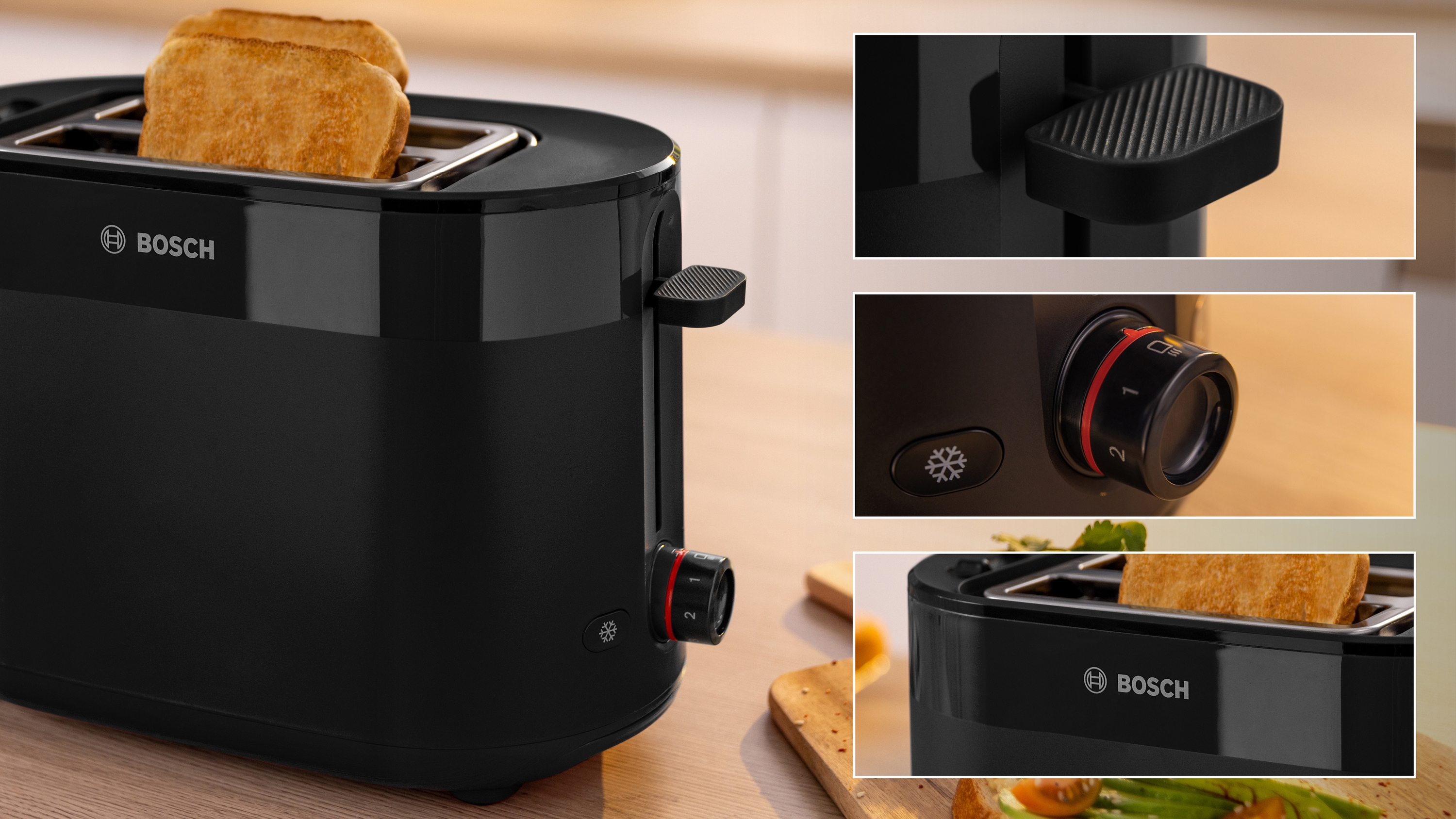 Compact toaster, MyMoment, Black, TAT2M123
