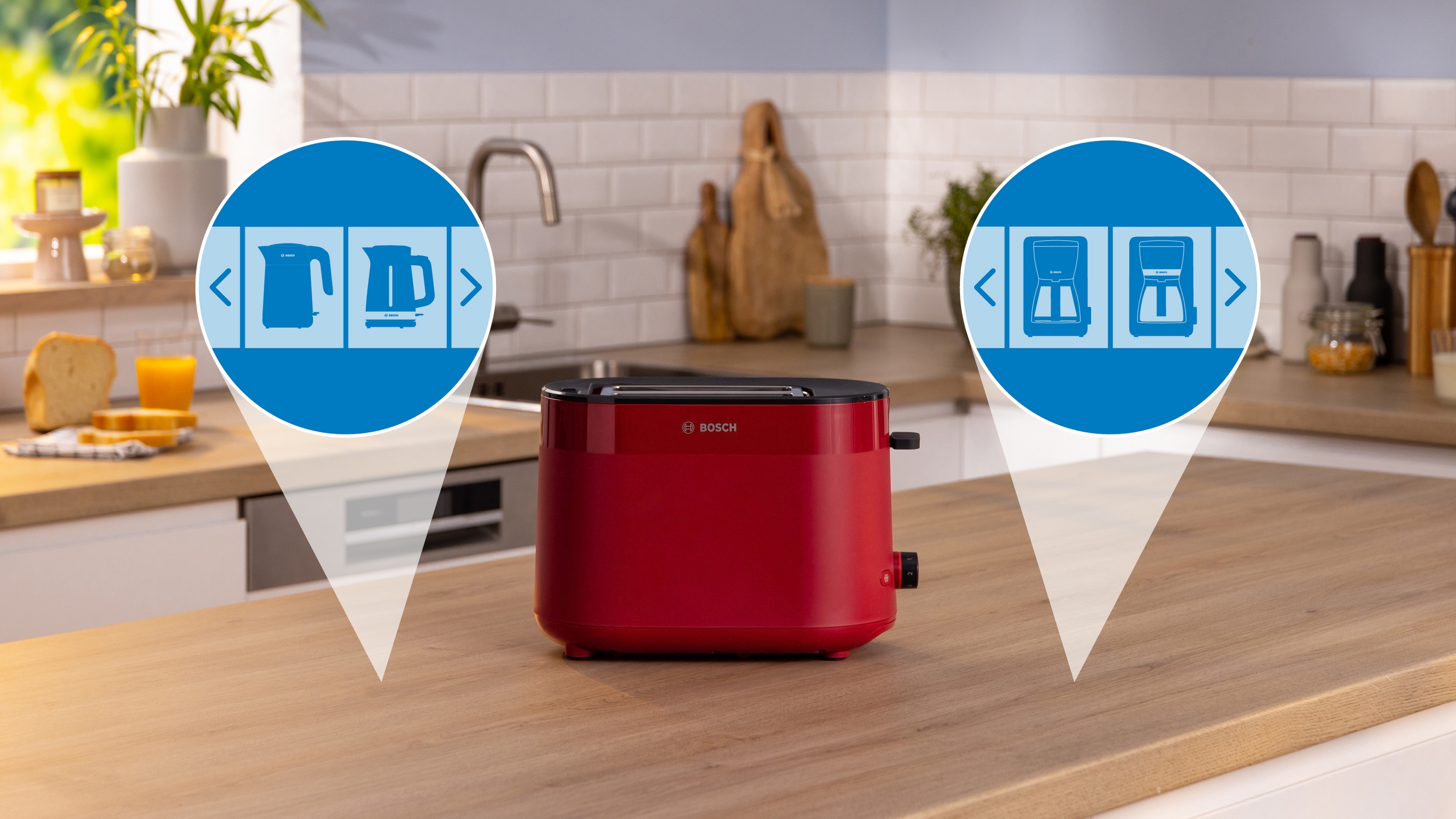 Compact toaster, MyMoment, Red, TAT2M124