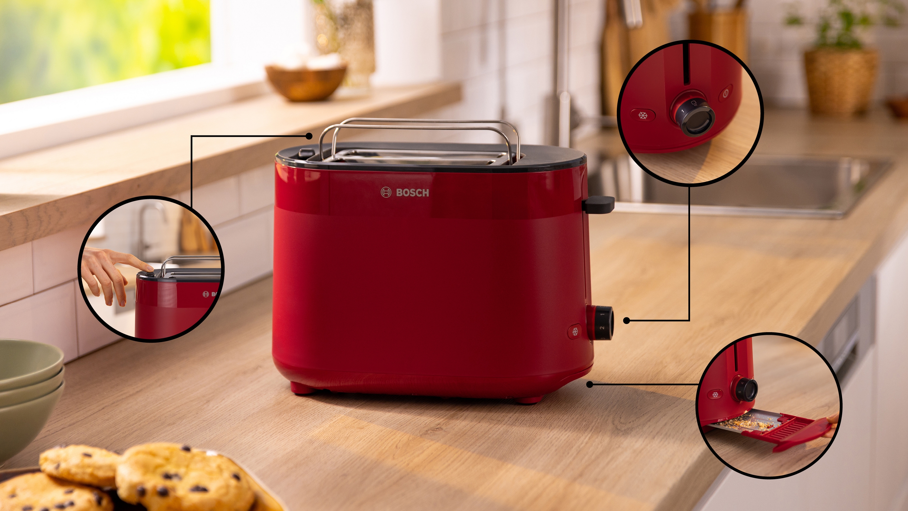 Compact toaster, MyMoment, Red, TAT2M124