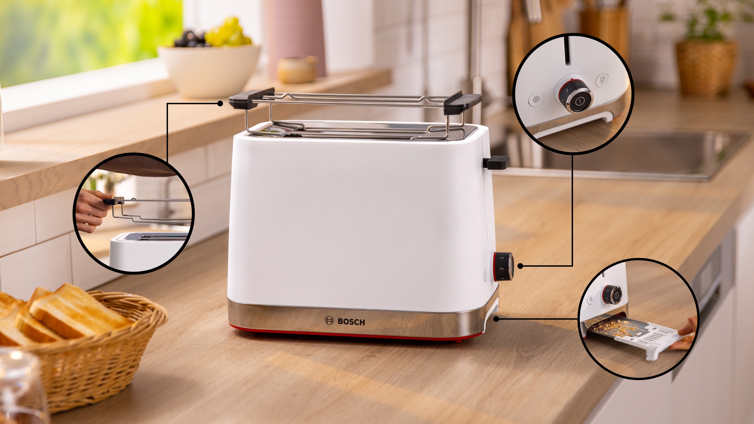 Compact toaster, MyMoment, White, TAT4M221