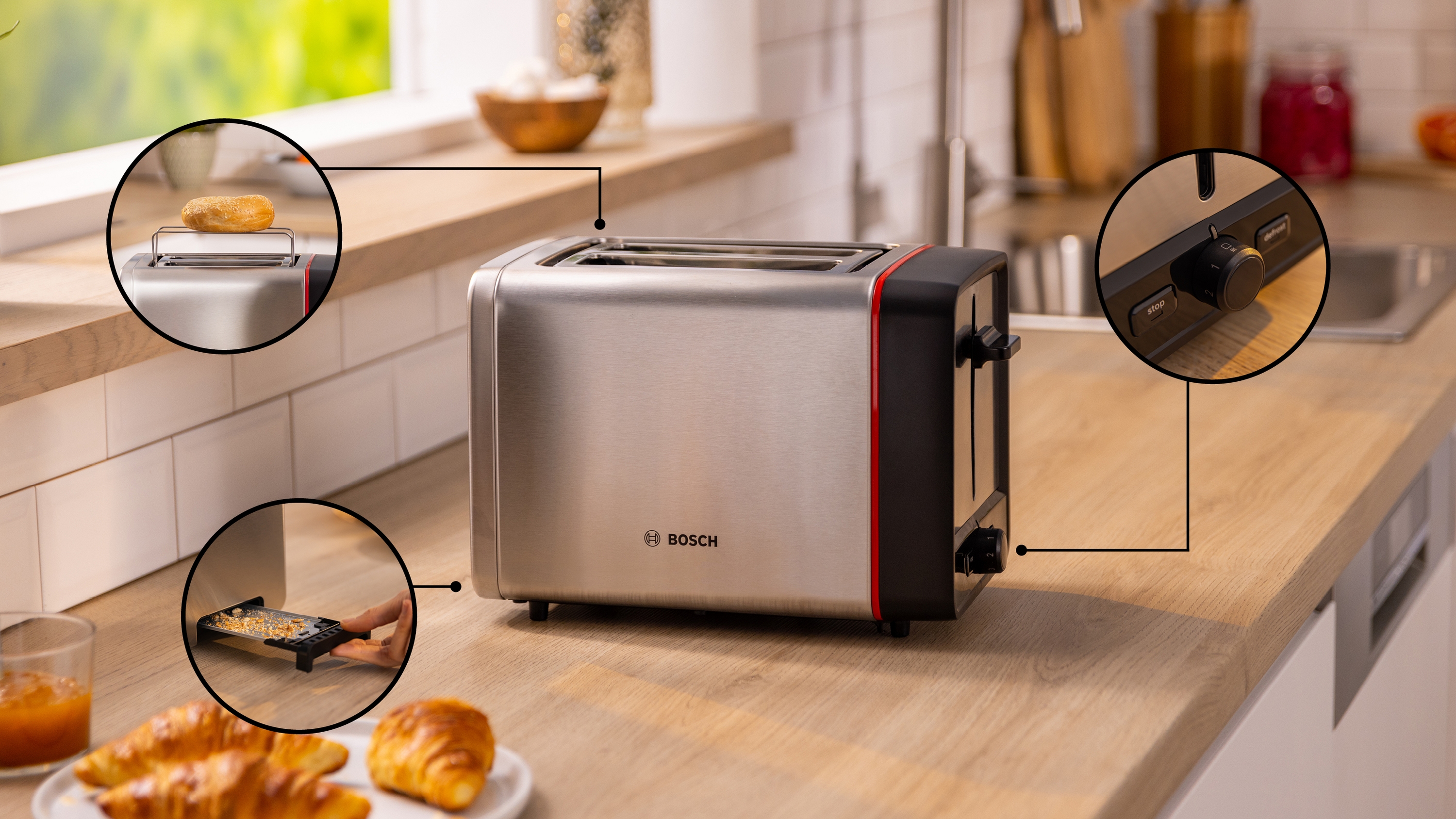 Compact toaster, MyMoment, Stainless steel, TAT6M420