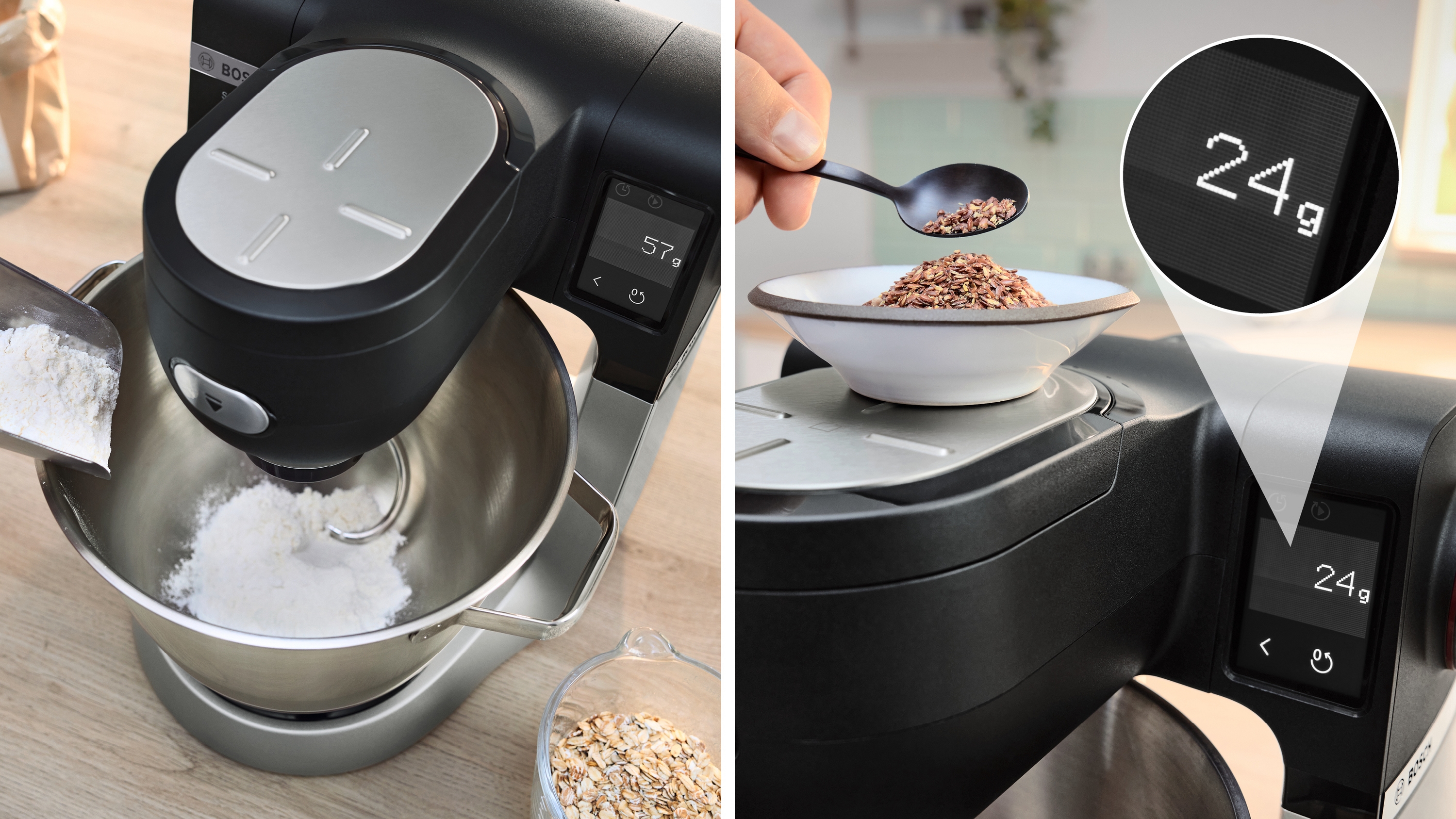 Series 6, Kitchen machine with scale, 1600 W, Black, Brushed stainless steel, MUMS6ZS00