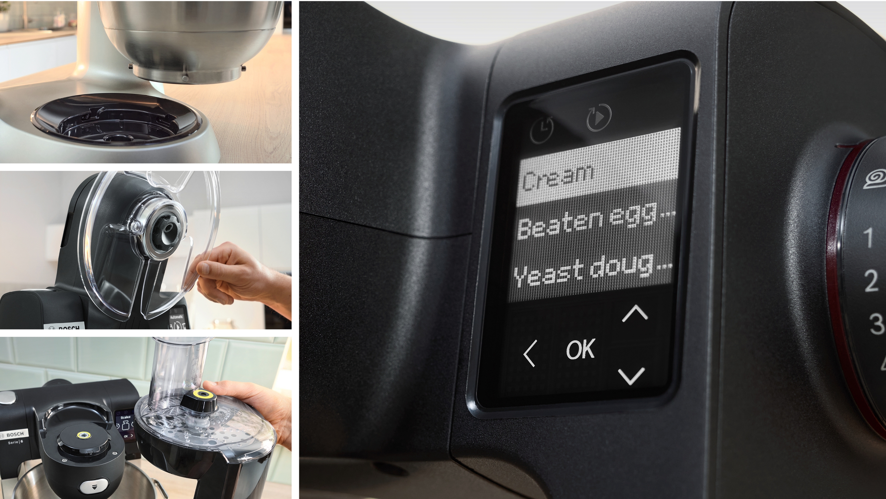 Series 6, Kitchen machine with scale, 1600 W, Black, Brushed stainless steel, MUMS6ZS00