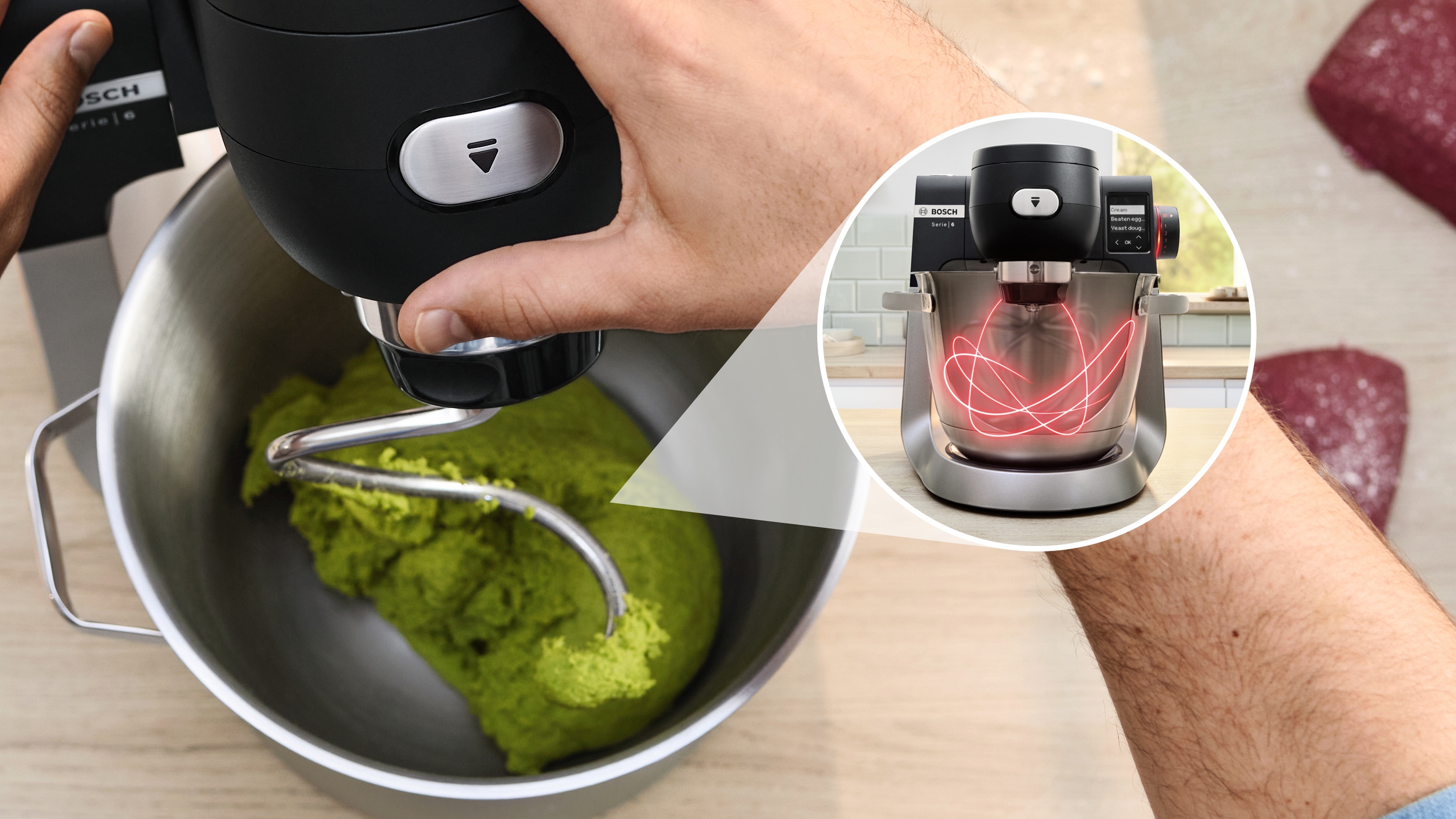 Series 6, Kitchen machine with scale, 1600 W, Black, Brushed stainless steel, MUMS6ZS00