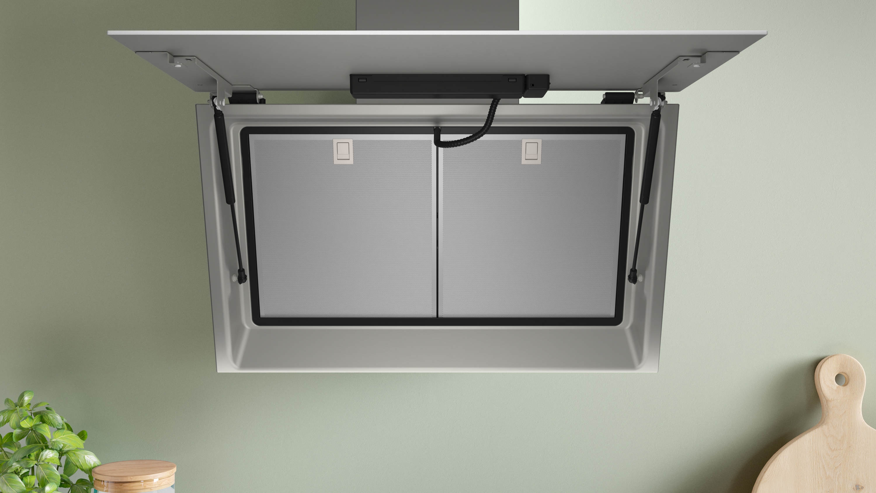 Series 6, wall-mounted cooker hood, 80 cm, clear glass white printed, DWK81AN20