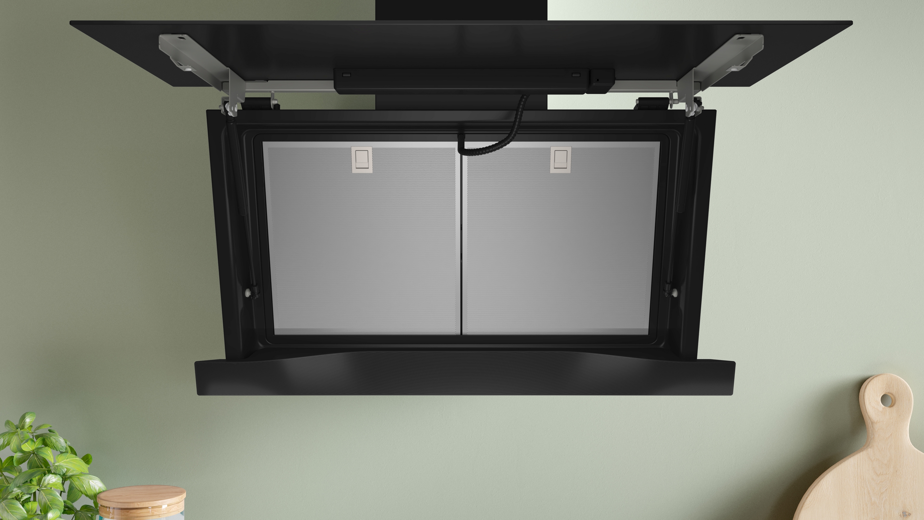 Series 8, wall-mounted cooker hood, 90 cm, clear glass black printed, DWK91LT60