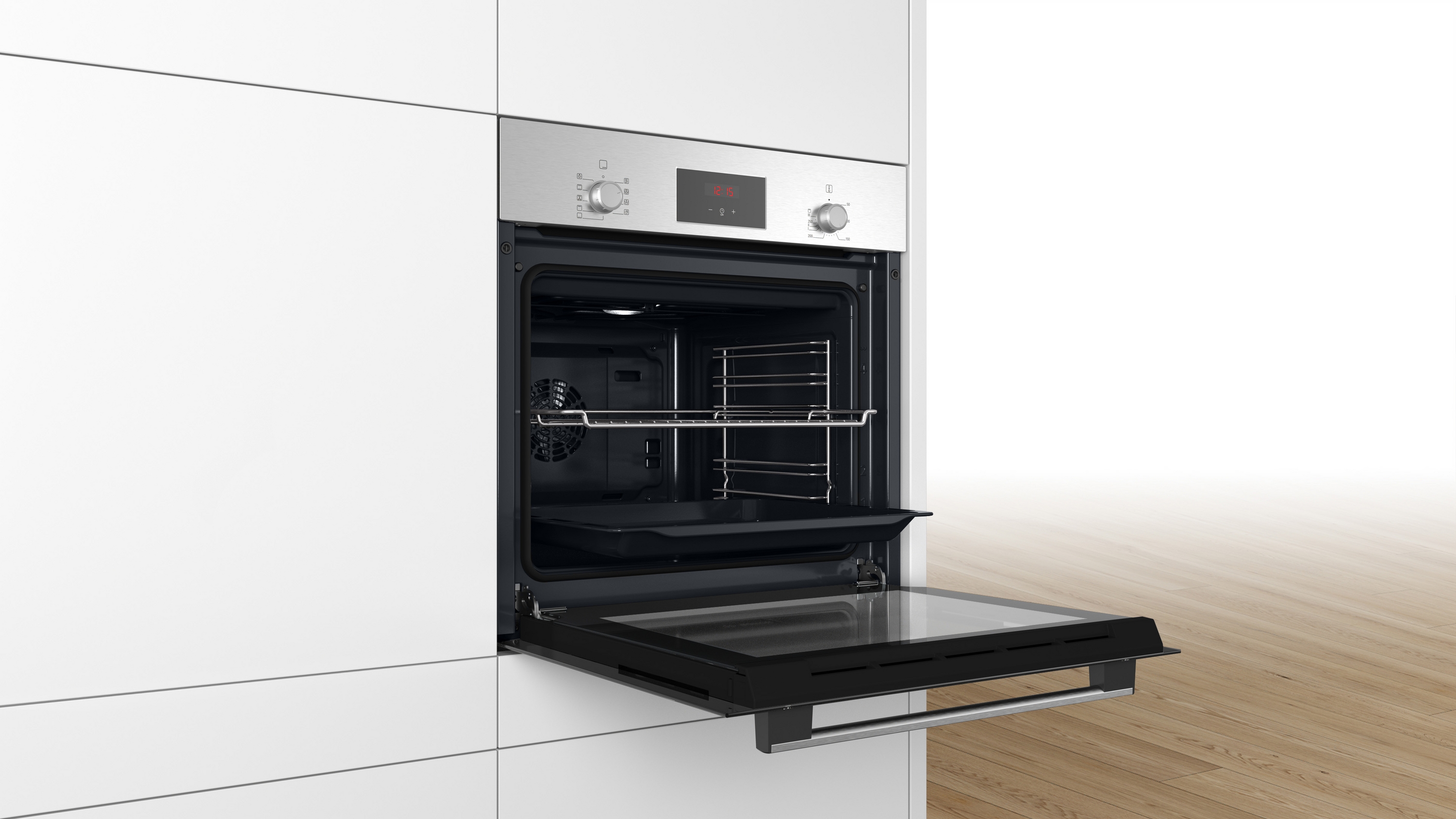 Series 2, Built-in oven, 60 x 60 cm, Stainless steel, HBF114BS1