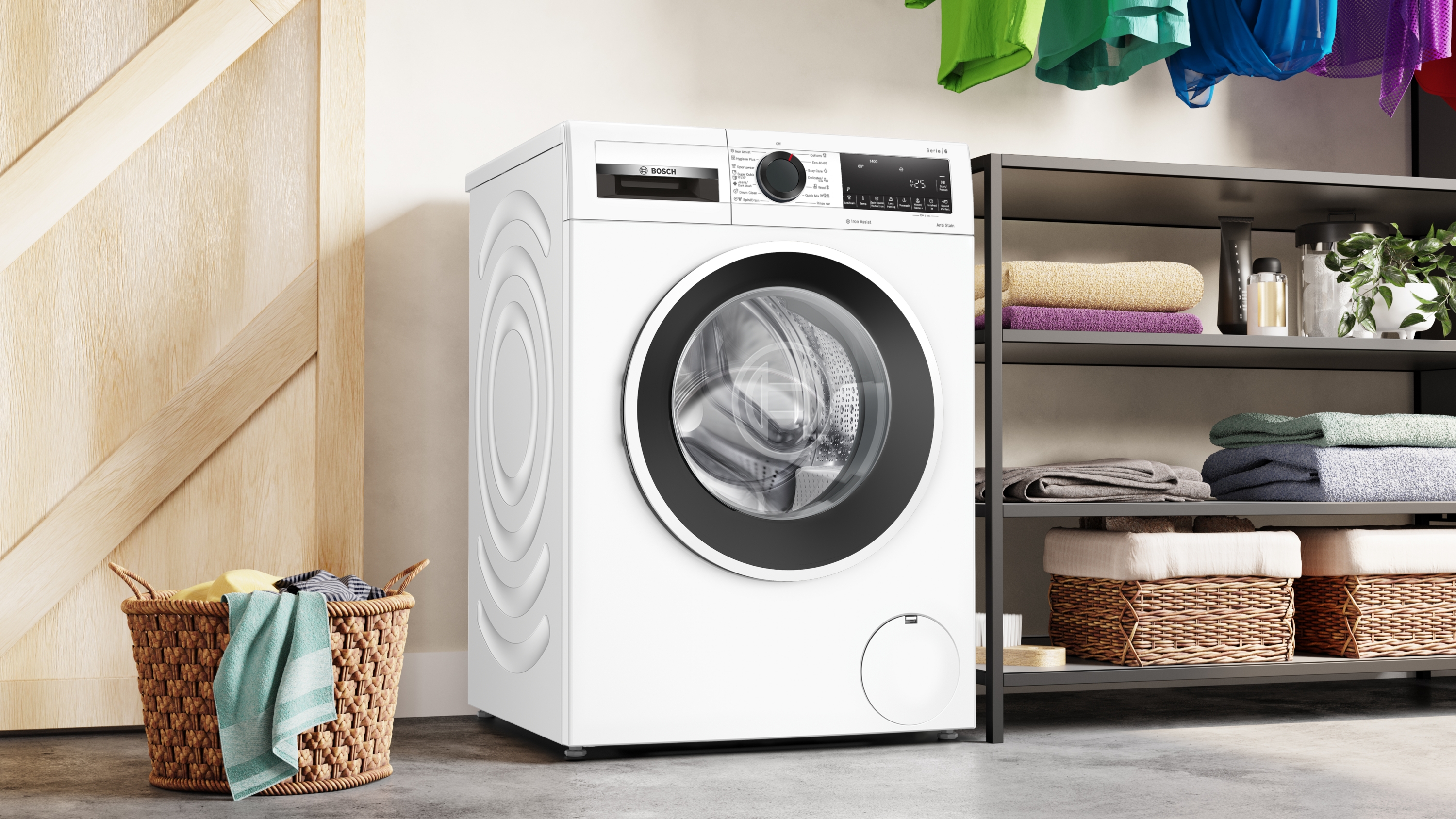 Series 6, washing machine, frontloader fullsize, 9 kg, 1400 rpm, WGG244Z2BY