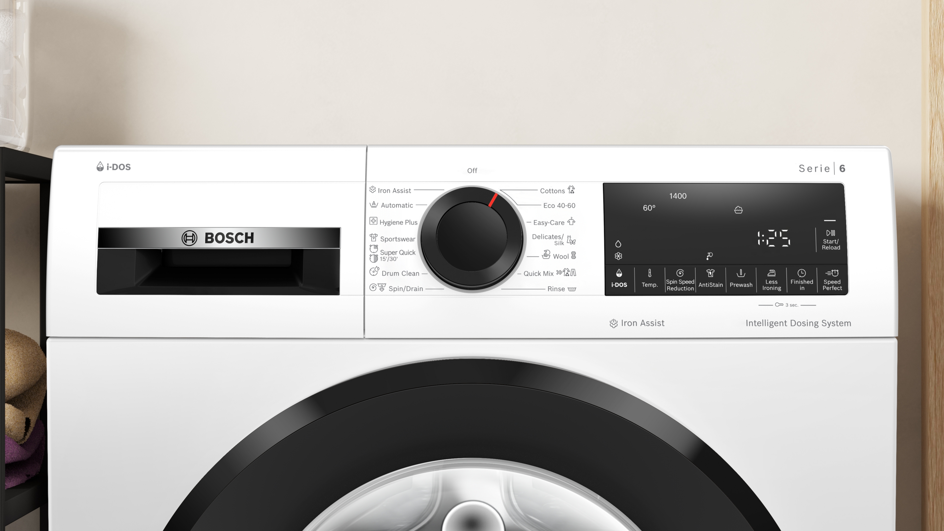 Series 6, washing machine, frontloader fullsize, 9 kg, 1400 rpm, WGG244F3BY