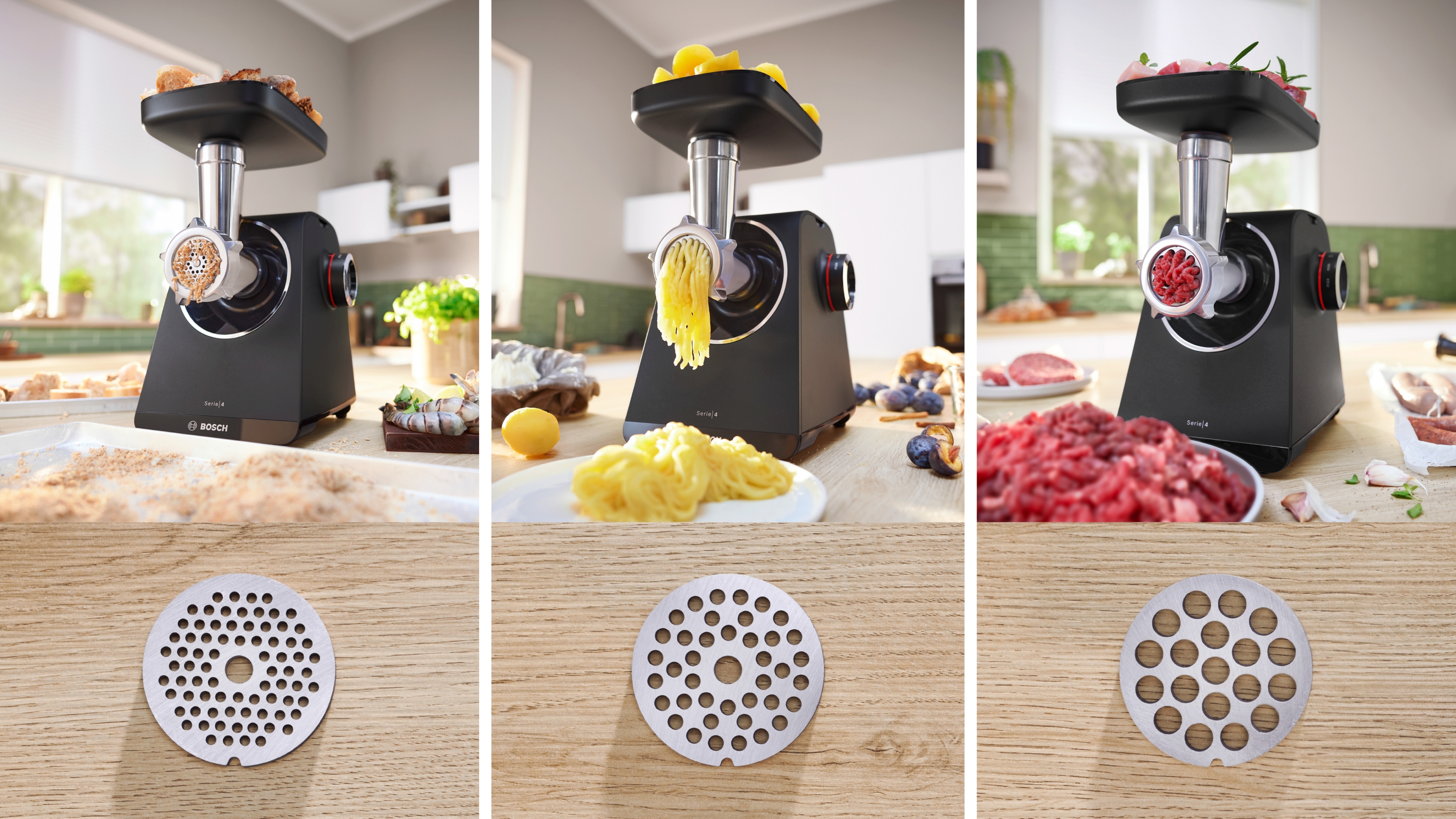 Series 4, Food mincer, MultiPower Series 4, 1900 W, Black, Black, MFWS440B