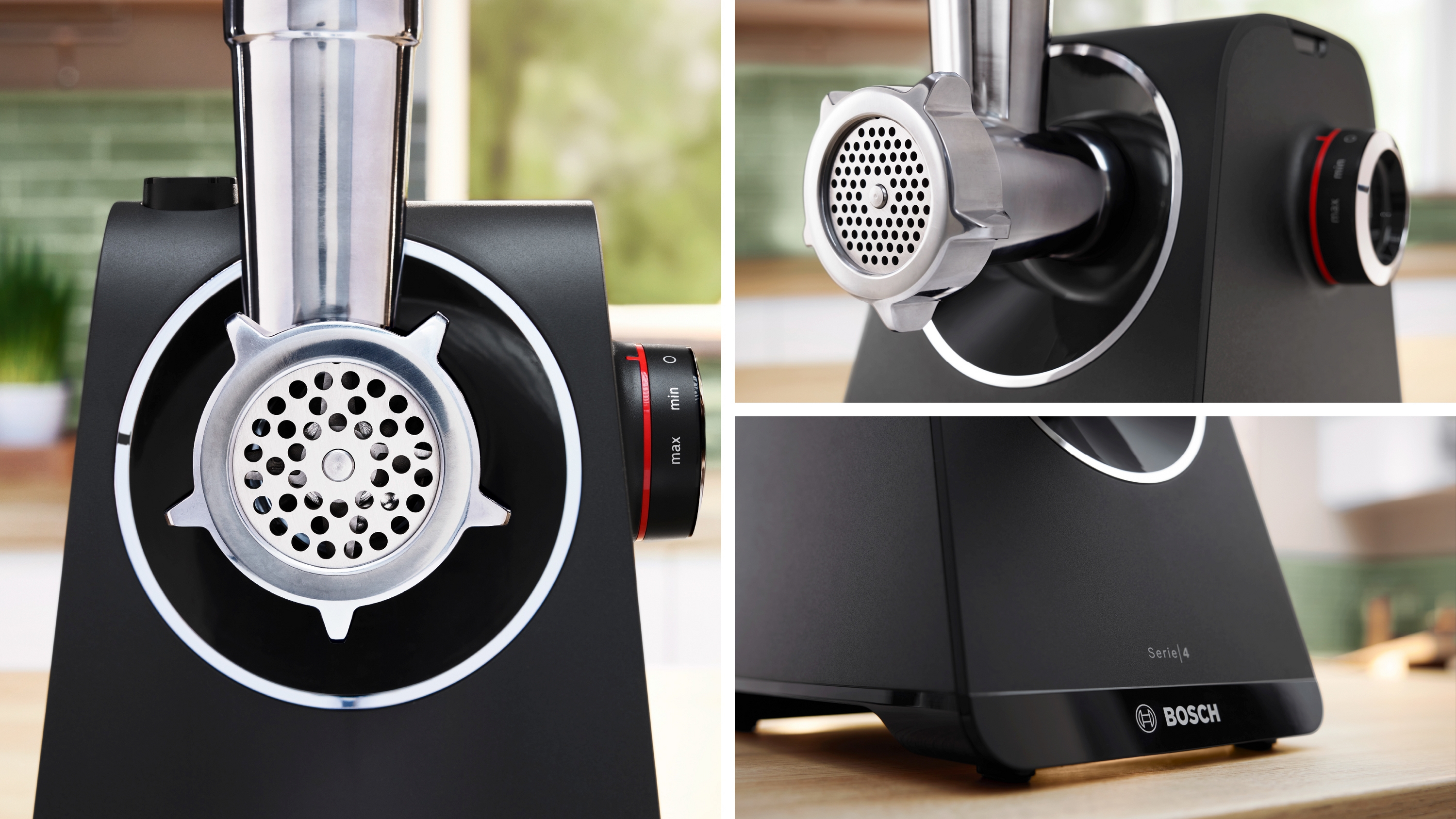 Series 4, Food mincer, MultiPower Series 4, 1900 W, Black, Black, MFWS440B