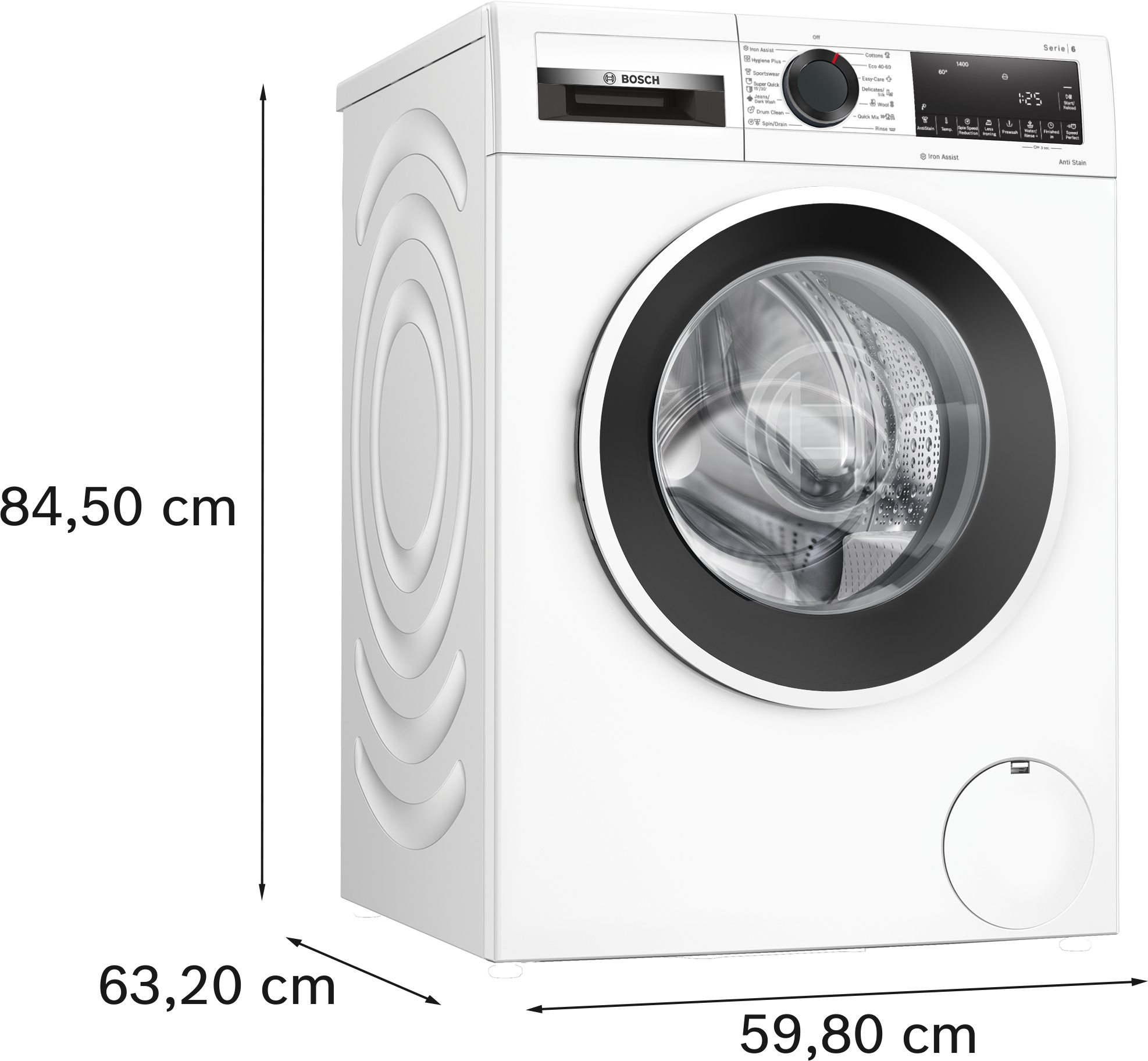 Series 6, washing machine, frontloader fullsize, 9 kg, 1400 rpm, WGG244Z2BY