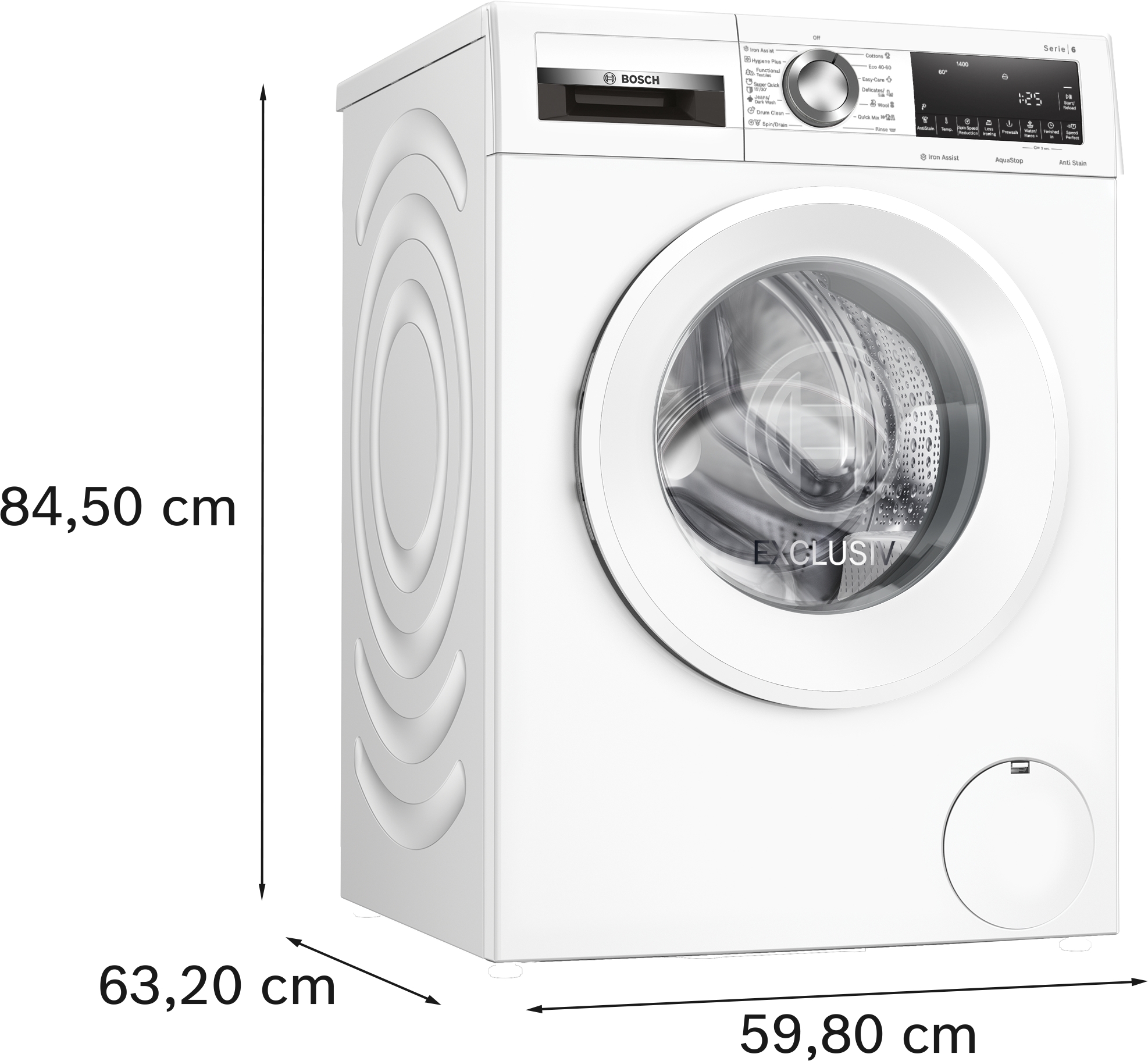 Series 6, washing machine, frontloader fullsize, 9 kg, 1400 rpm, WGG244Z4BY