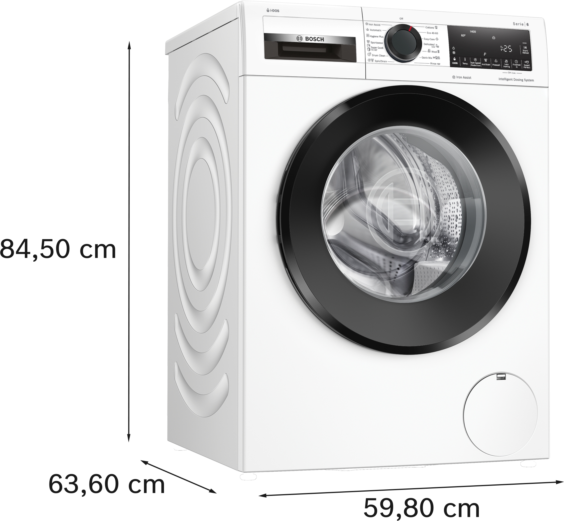 Series 6, washing machine, frontloader fullsize, 9 kg, 1400 rpm, WGG244F3BY