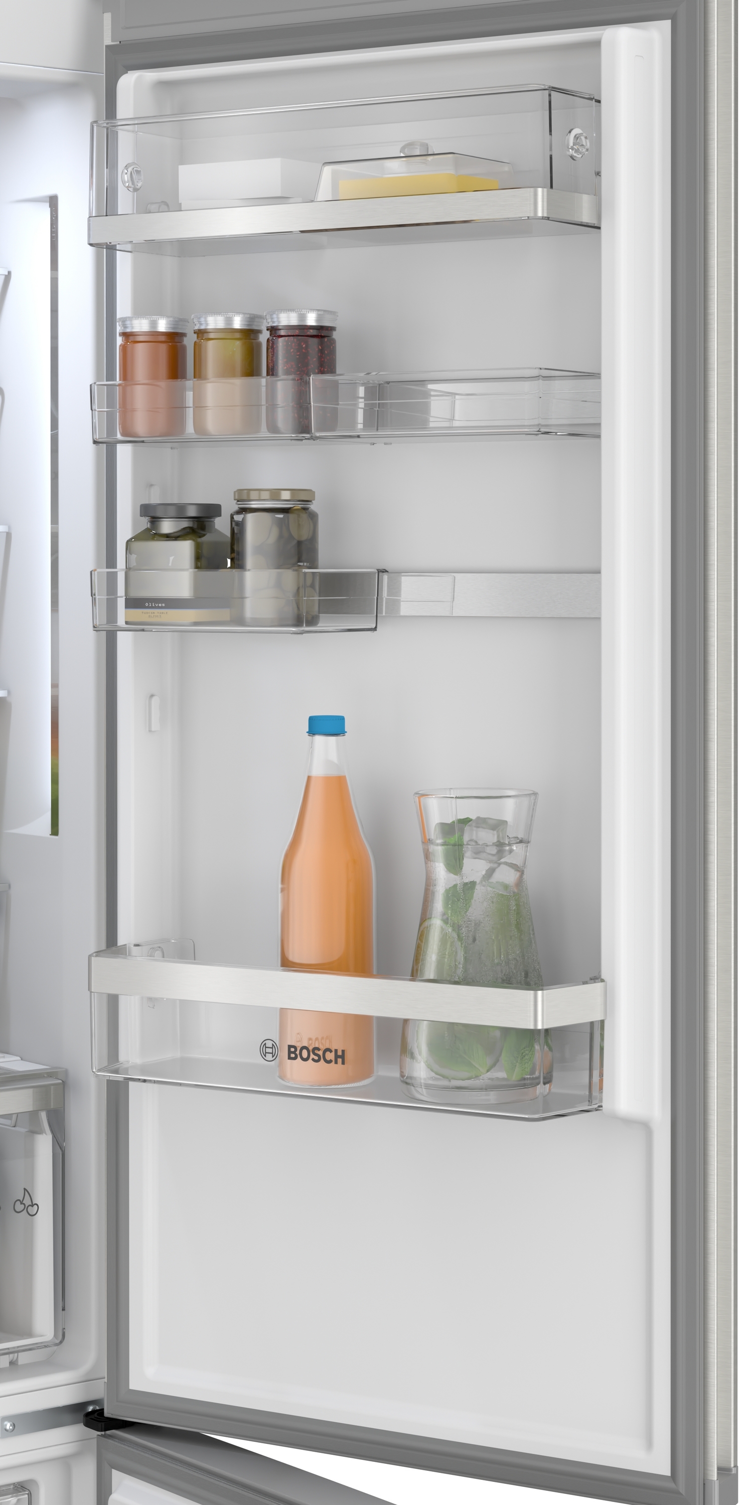 Series 6, free-standing fridge-freezer with freezer at bottom, 203 x 60 cm, Stainless steel (with anti-fingerprint), KGN394ICF