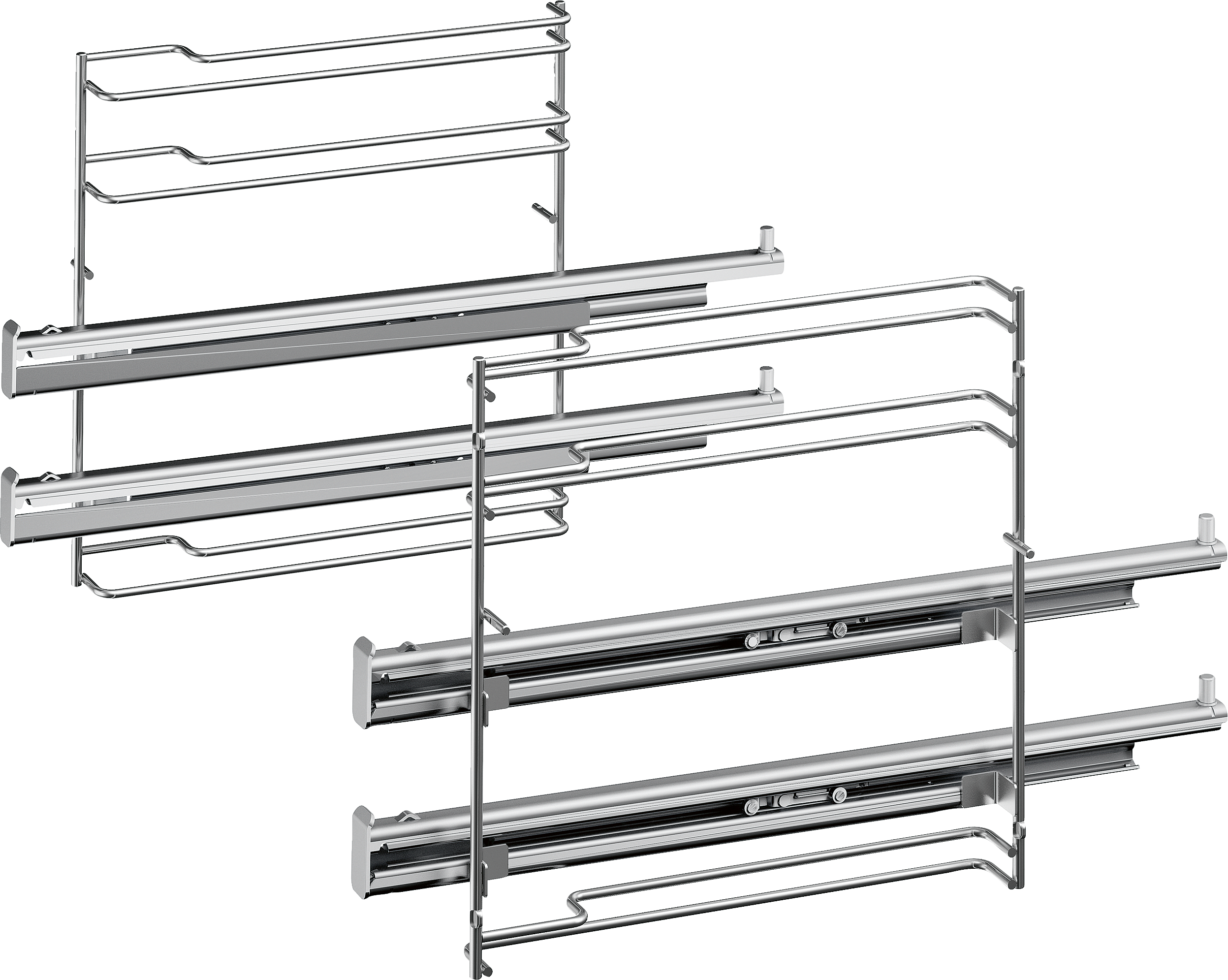 Full extension rails, 2-level, Nerđajući čelik, HEZ638270