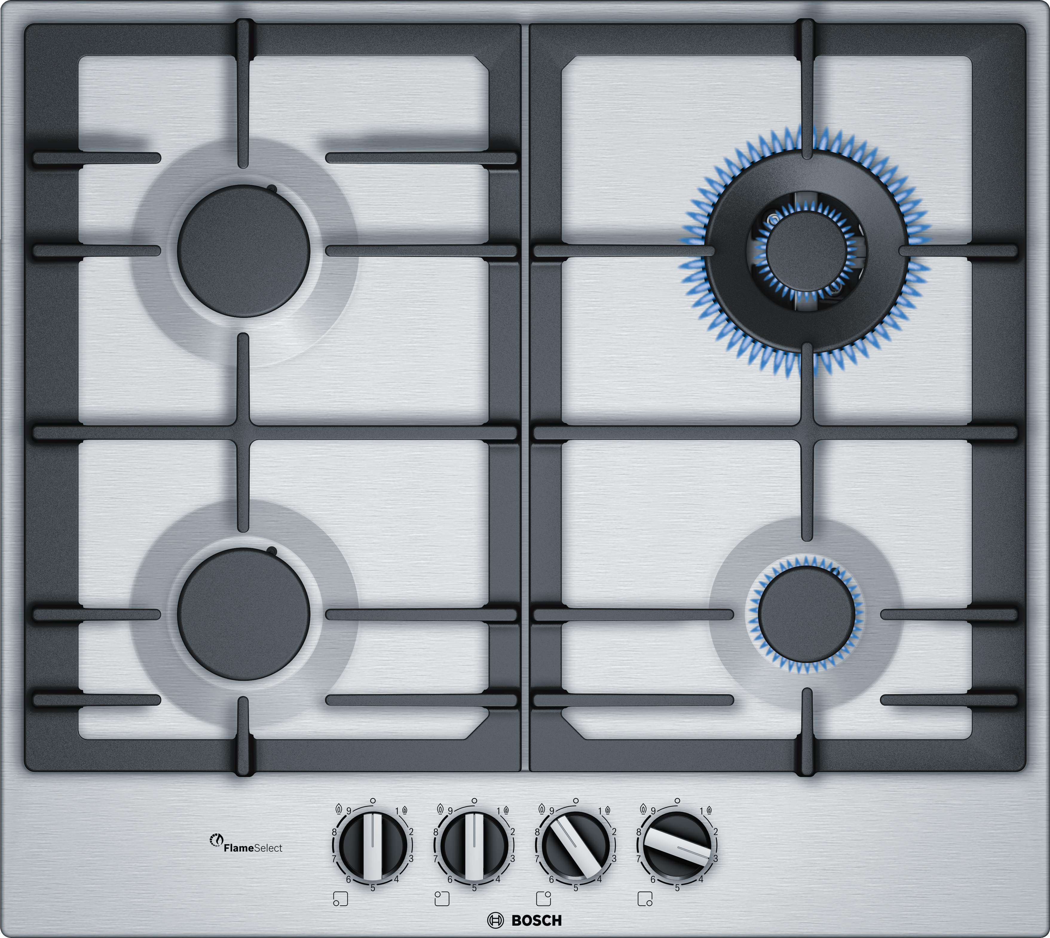 Series 6, Gas hob, 60 cm, Stainless steel, PCH6A5B90
