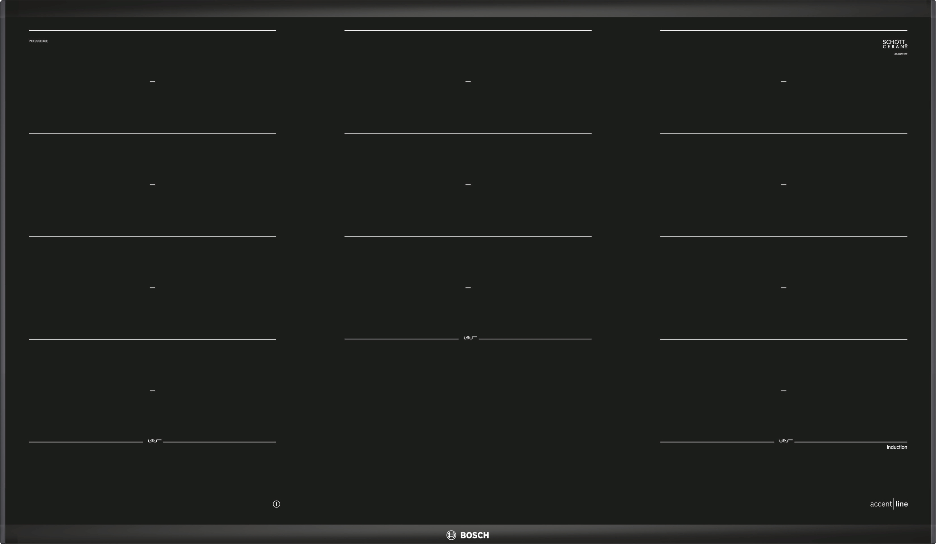 Series 8, Flex induction hob, 90 cm, Black, surface mount with frame, PXX995DX6E
