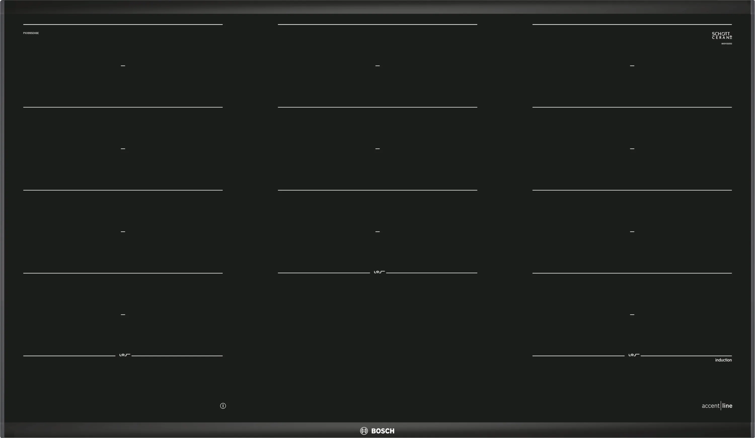 Series 8, Flex induction hob, 90 cm, Black, surface mount with frame, PXX995DX6E