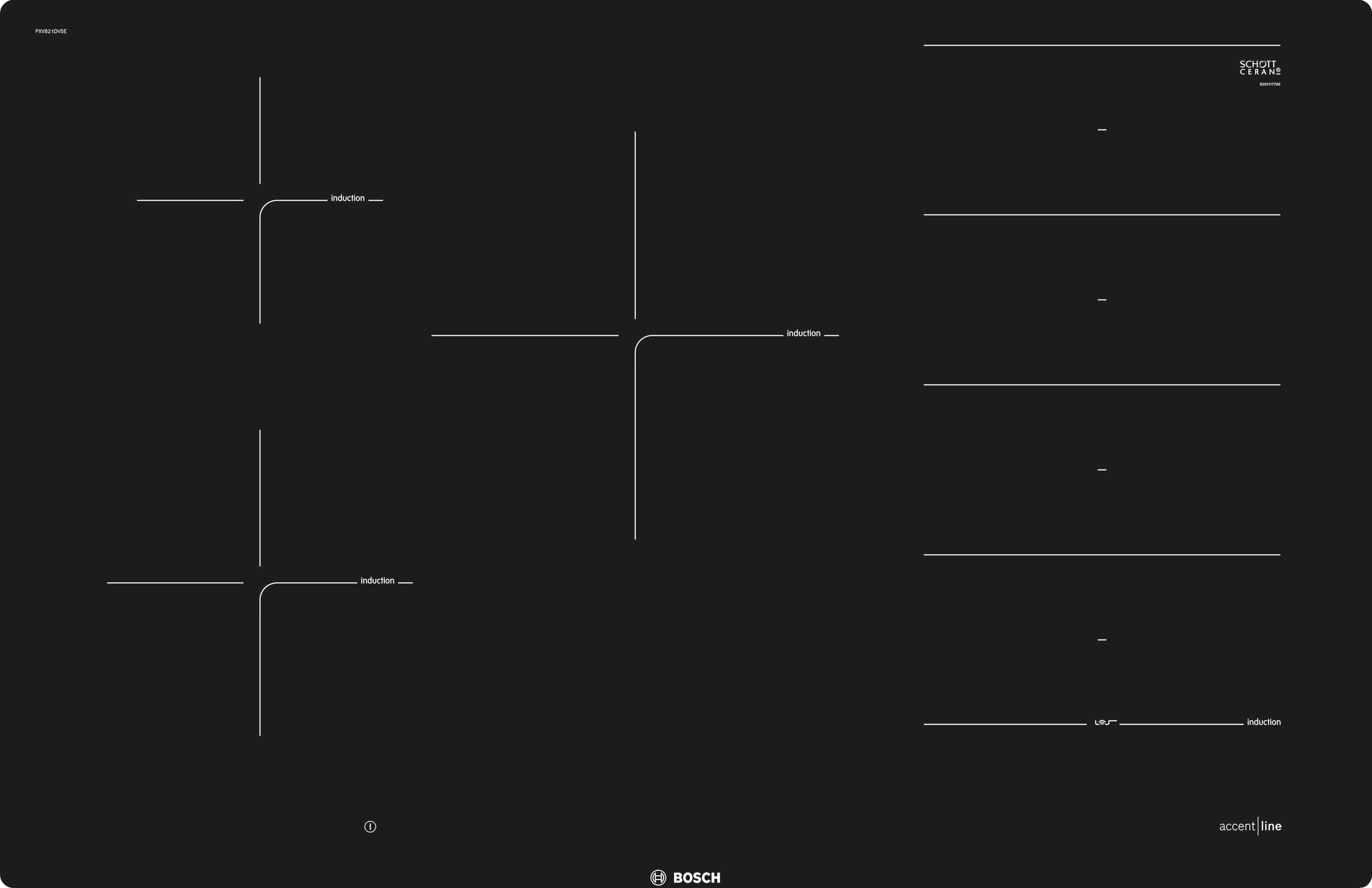 Series 8, Flex induction hob, 80 cm, Black, flush mount, PXV821DV5E