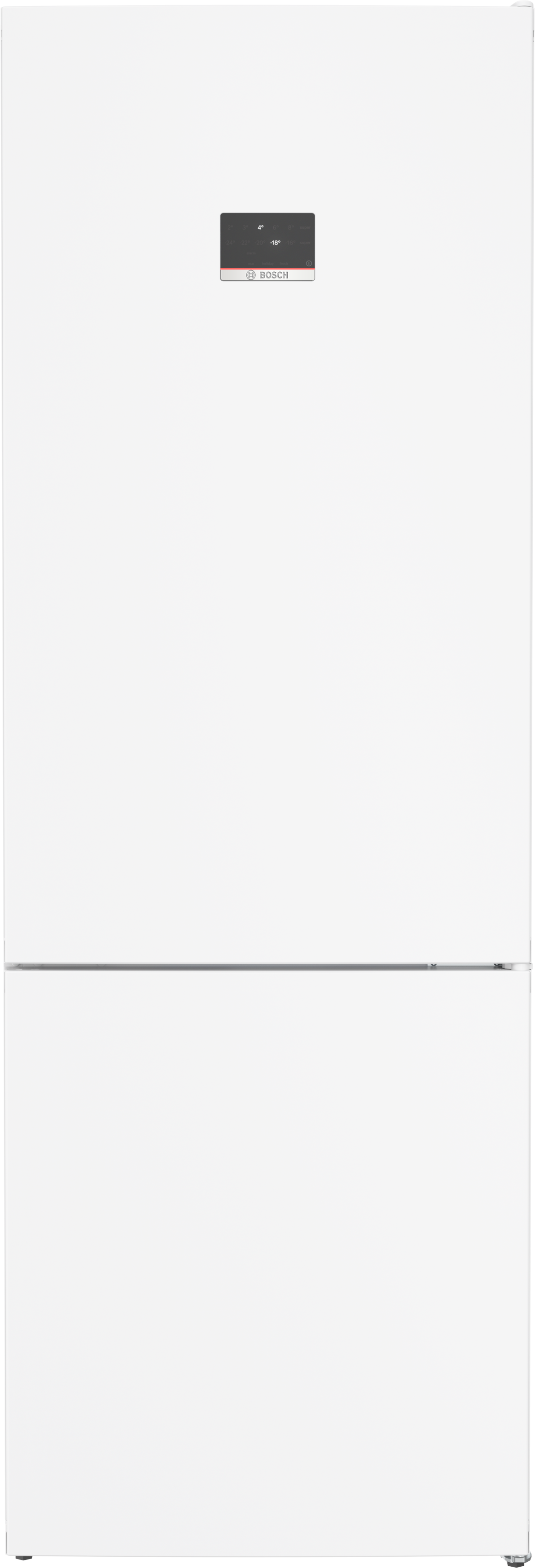 Series 4, free-standing fridge-freezer with freezer at bottom, 203 x 70 cm, White, KGN497WDF