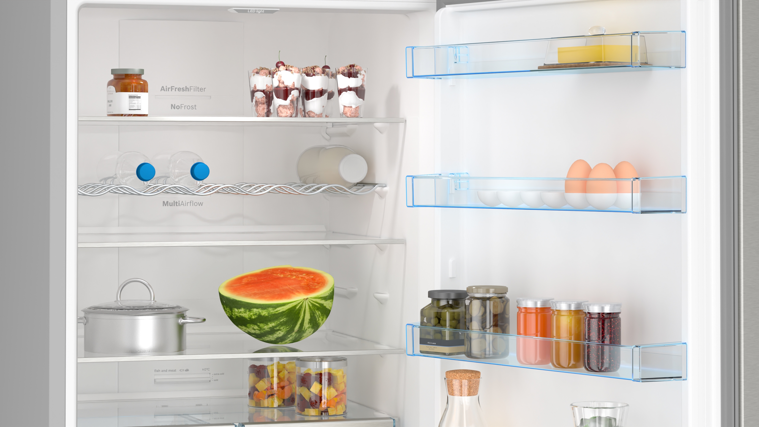 Series 4, free-standing fridge-freezer with freezer at bottom, 193 x 70 cm, Stainless steel (with anti-fingerprint), KGN56XIER