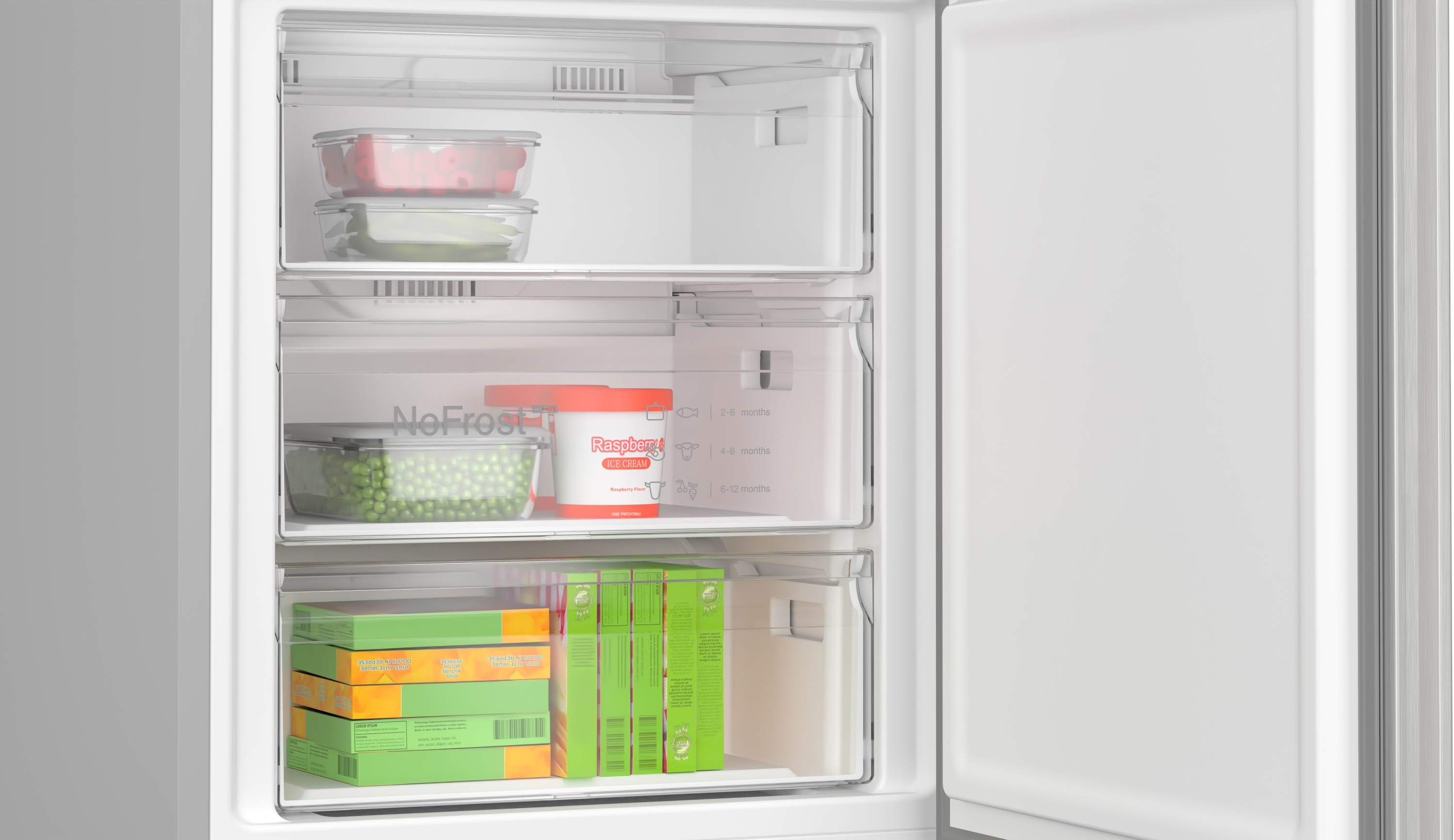 Series 4, free-standing fridge-freezer with freezer at bottom, 203 x 70 cm, Stainless steel look, KGN497LDF
