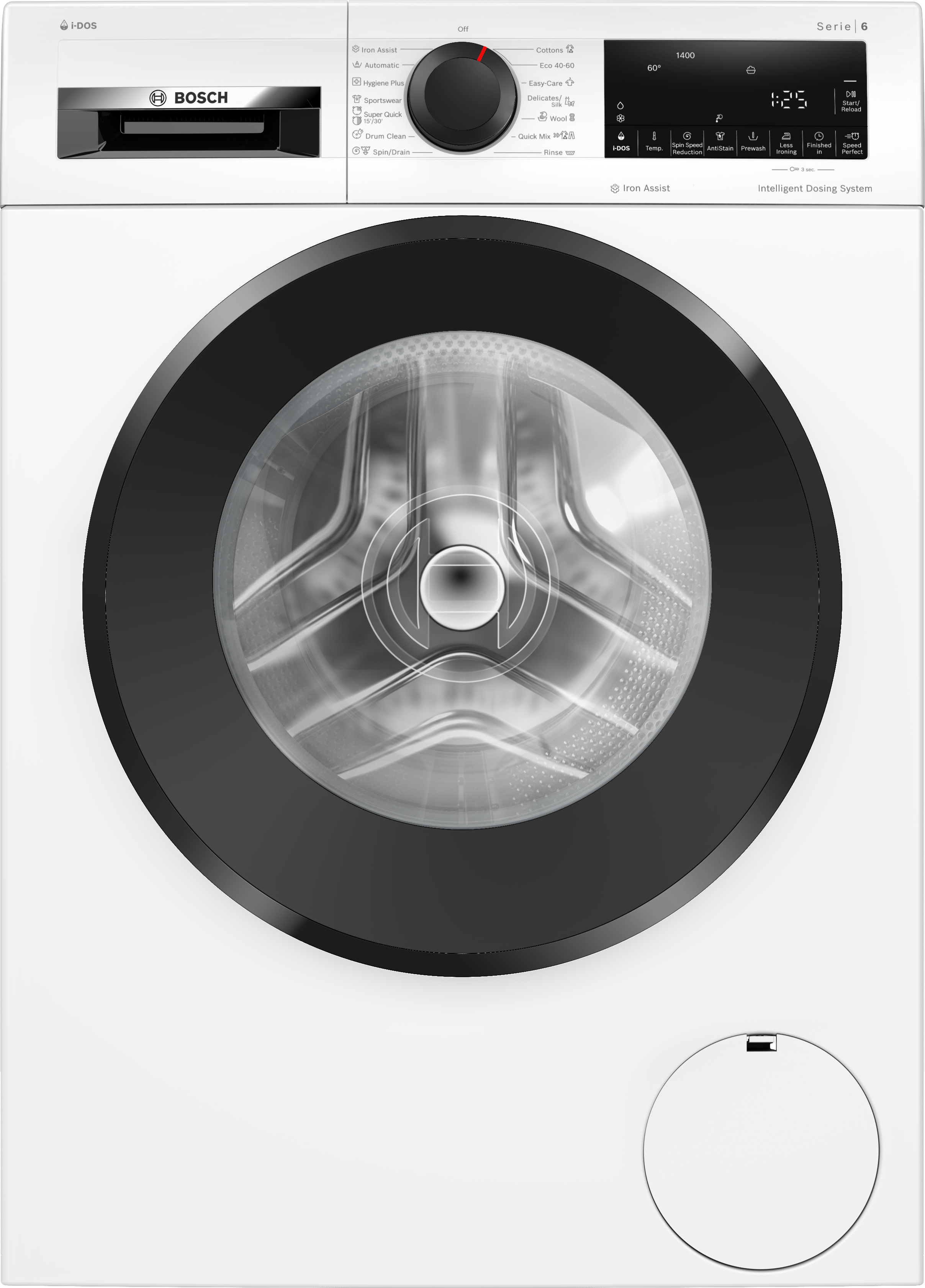 Series 6, washing machine, frontloader fullsize, 9 kg, 1400 rpm, WGG244F3BY