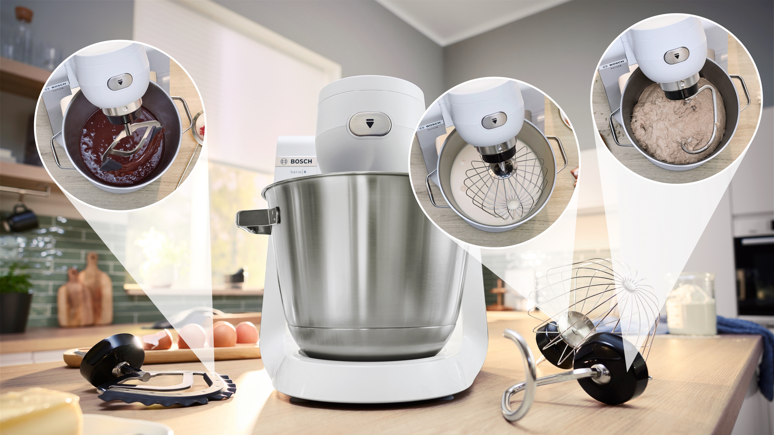 Kuhinjski robot MUM Serija 6 MUMS6EW22 1600 W, Bela, Brušeni nerđajući čelik,