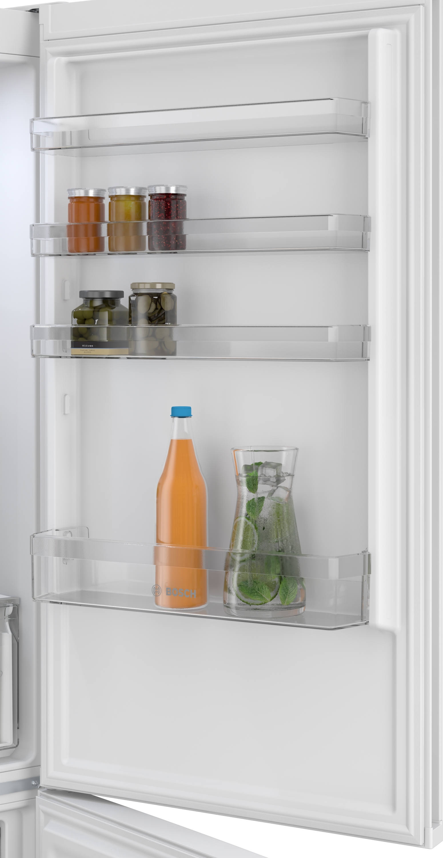 Series 4, free-standing fridge-freezer with freezer at bottom, 203 x 70 cm, White, KGN497WDF