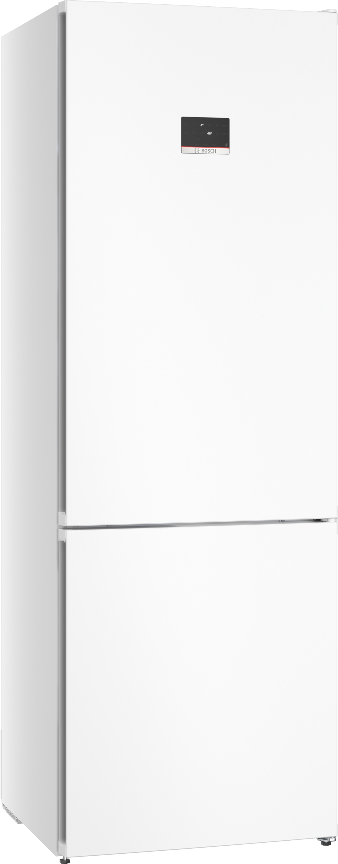 Series 4, free-standing fridge-freezer with freezer at bottom, 203 x 70 cm, White, KGN497WDF
