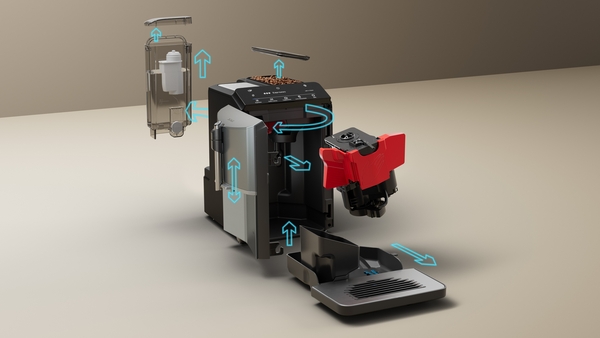 Siemens aparat za espresso kafu TF305E04, Potpuno automatizovani, Titanijum metalik, Nerđajući čelik