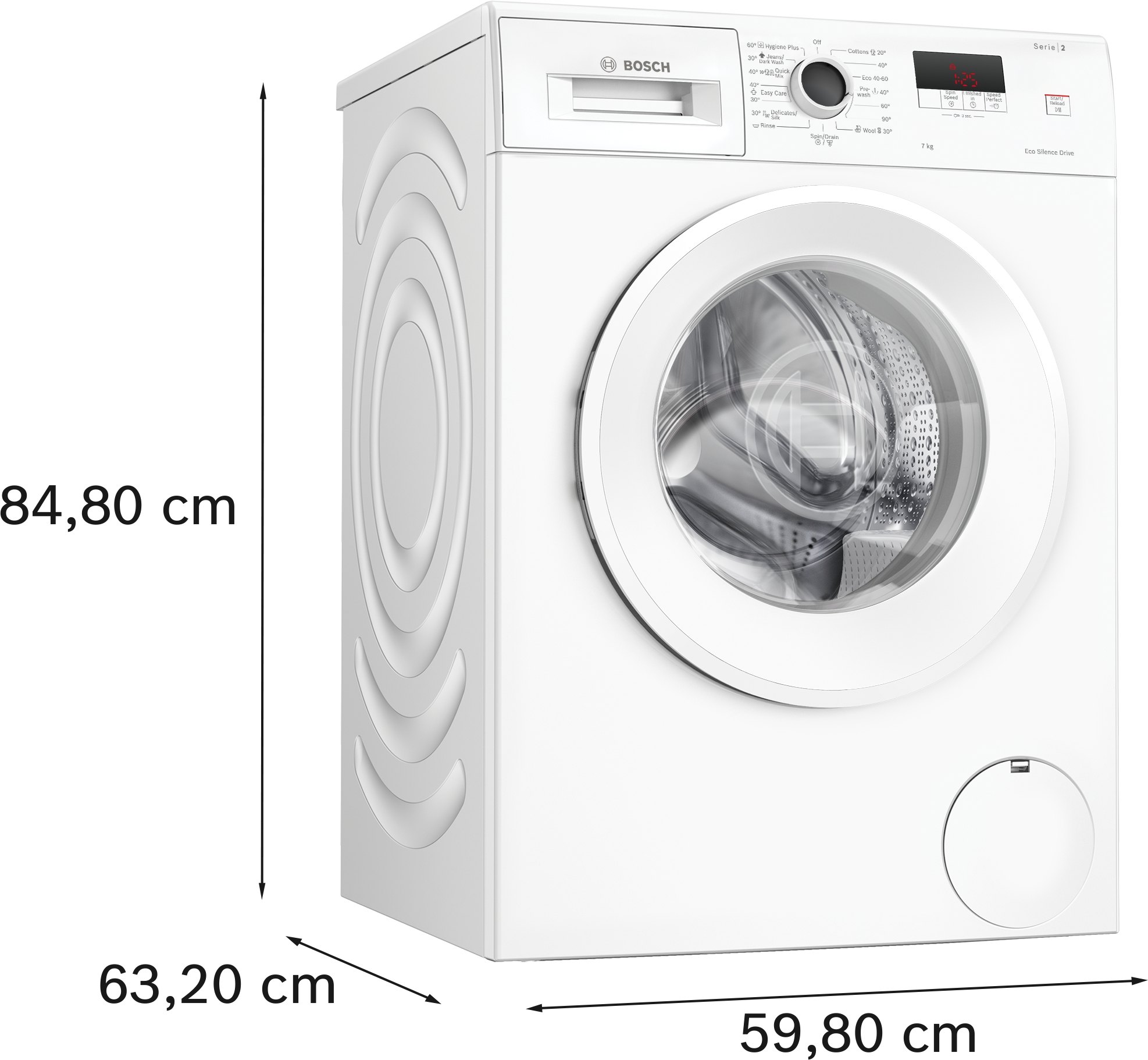 Serija 2, Mašina za pranje veša, punjenje spreda, 7 kg, 1200 okr, WGE02200BY