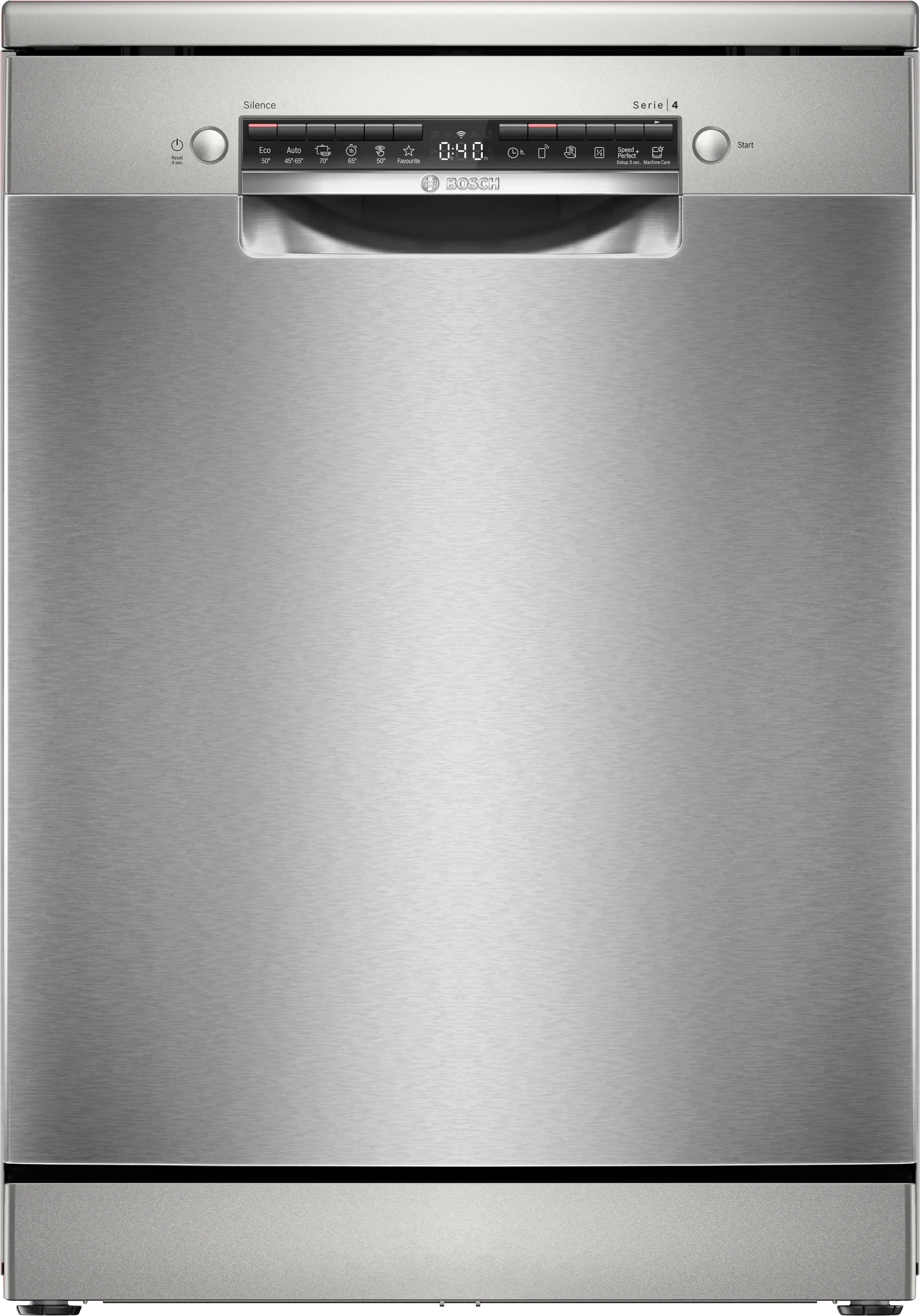 Serija 4, Samostojeća mašina za pranje sudova, 60 cm, Čelična mat obrada protiv otisaka prstiju, SMS4EVI04E