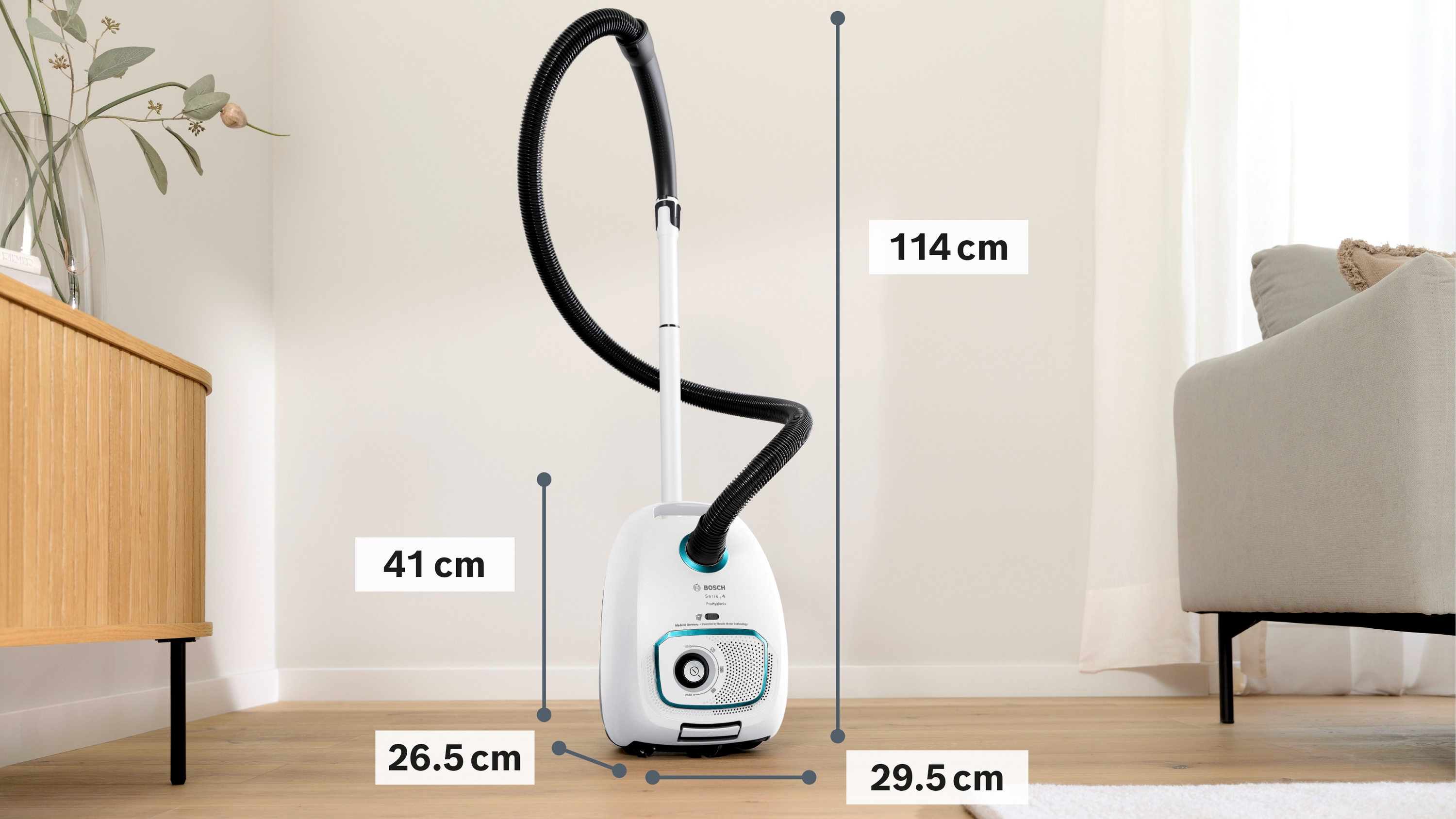 Serija 4, Usisivač s kesom, ProHygienic, Bela, BGB41HYG1H