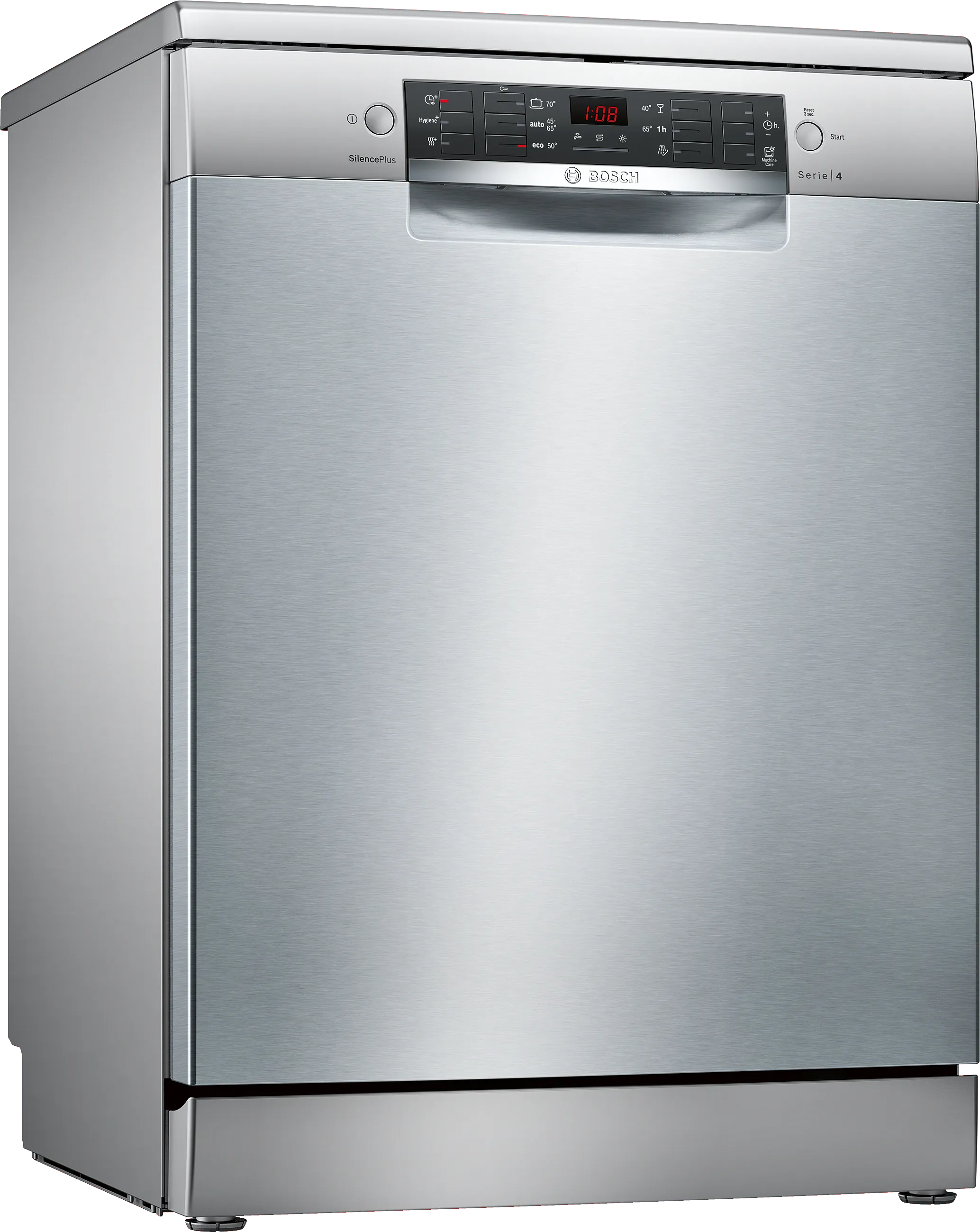 Serija 4, Samostojeća mašina za pranje sudova, 60 cm, Čelična mat obrada protiv otisaka prstiju, SMS46KI01E