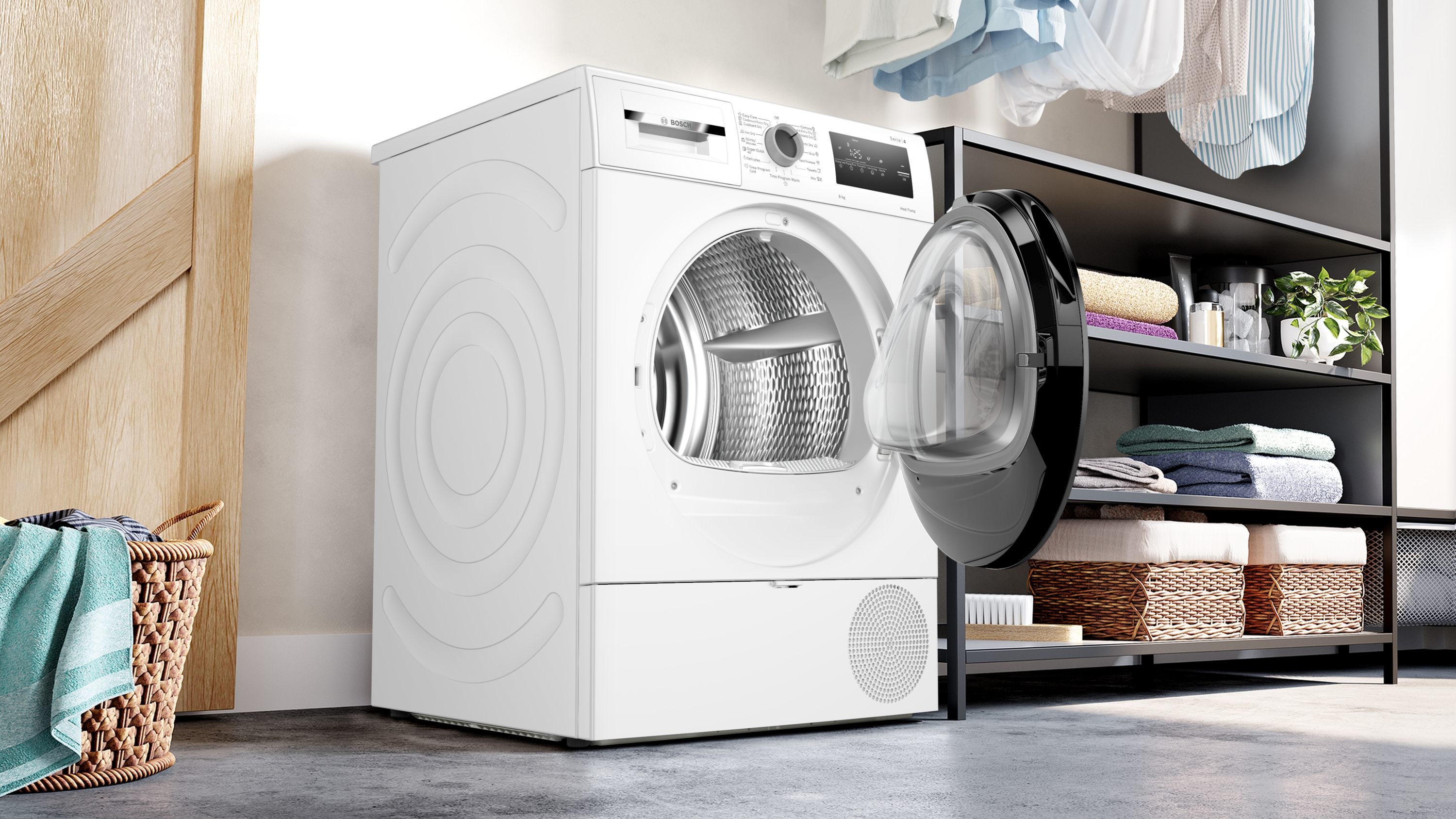 Series 4, heat pump dryer, 8 kg, WTH85221BY